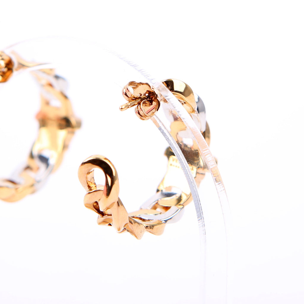 Medusa Bicolor Chain Hoop Earrings Gold/Silver