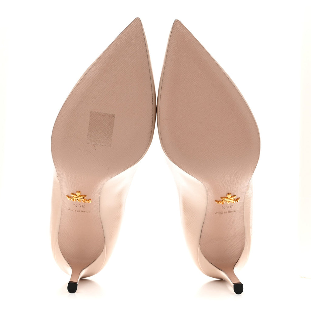 Prada Saffiano Patent Pumps 38.5 Cipria