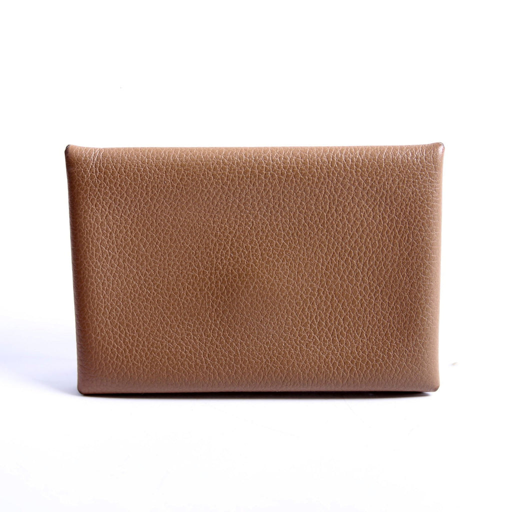 Hermes Calvi Card Case Taupe