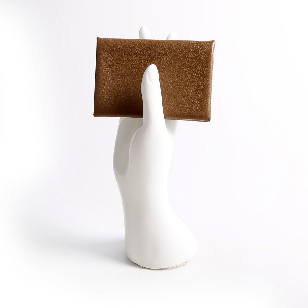 Hermes Calvi Card Case Taupe