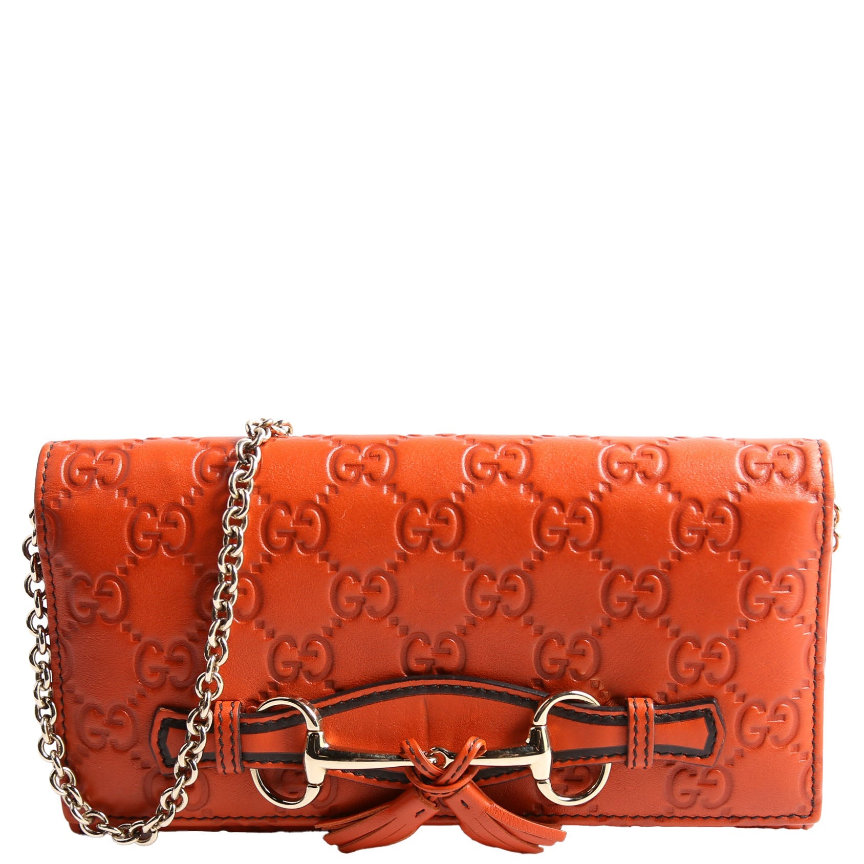 Gucci 295360 Microguccissima Emily Chain Wallet Orange