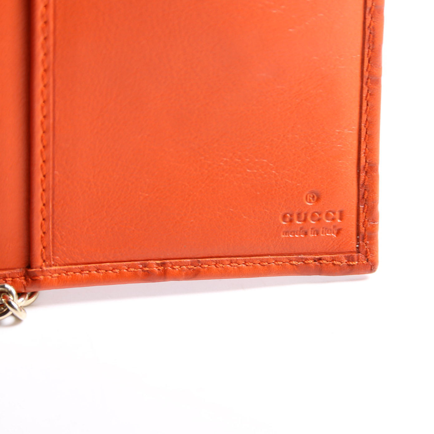 Gucci 295360 Microguccissima Emily Chain Wallet Orange