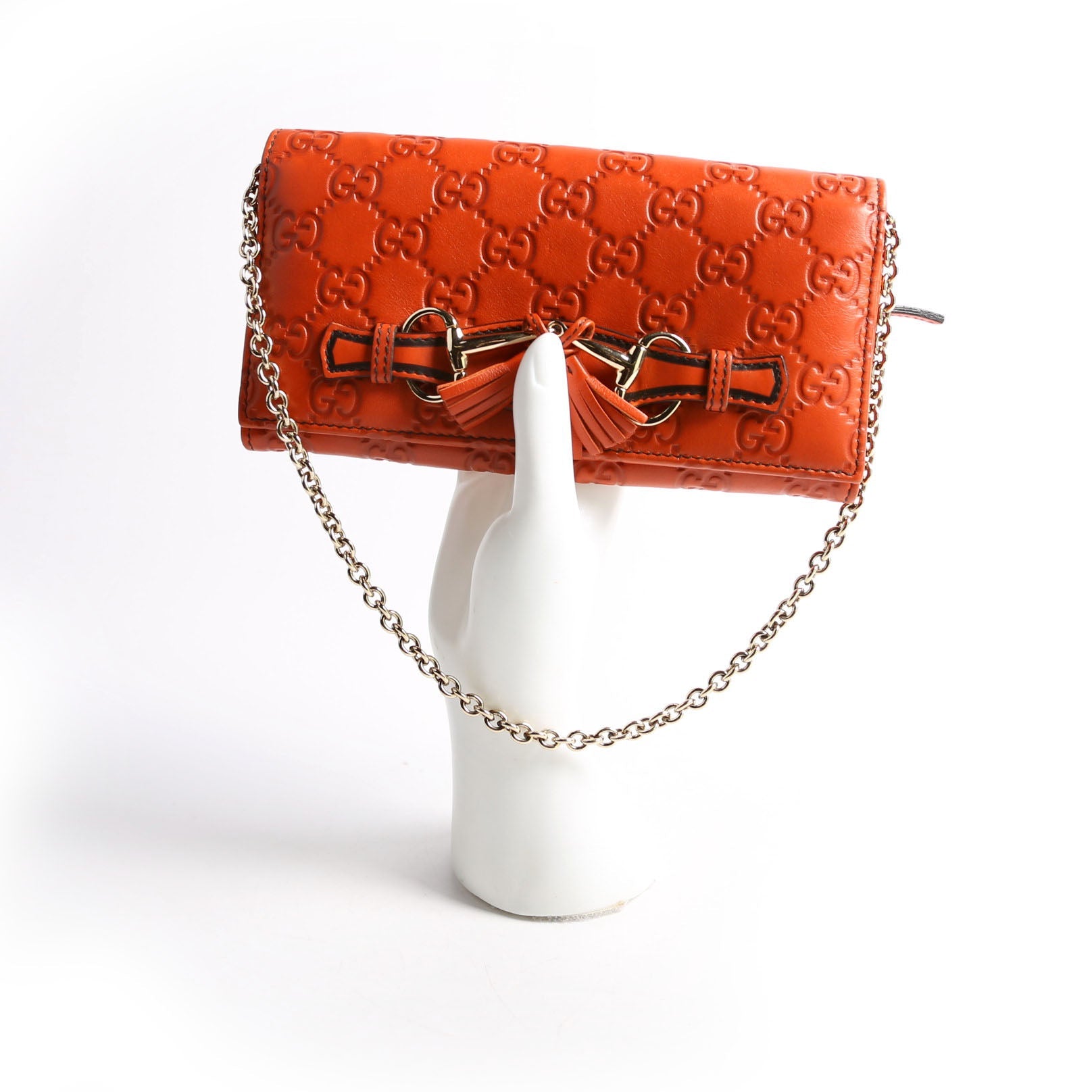 Gucci 295360 Microguccissima Emily Chain Wallet Orange