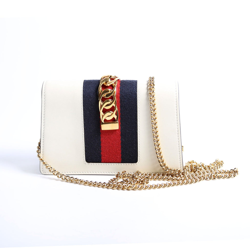 Gucci 494646 Sylvie Chain Super Mini White