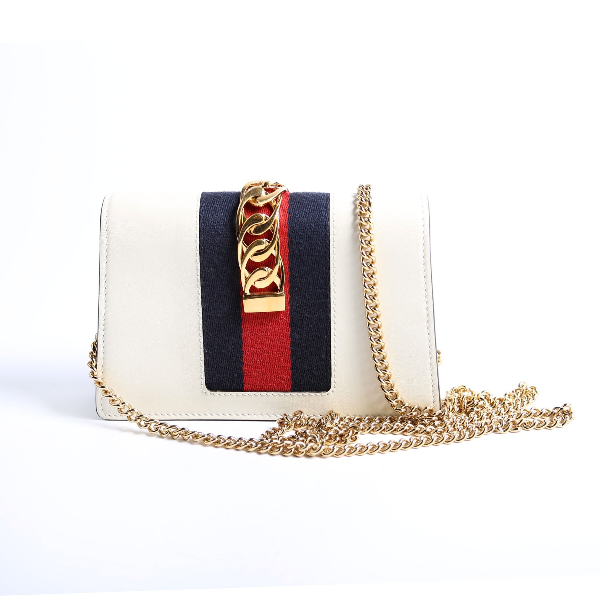 Gucci 494646 Sylvie Chain Super Mini White