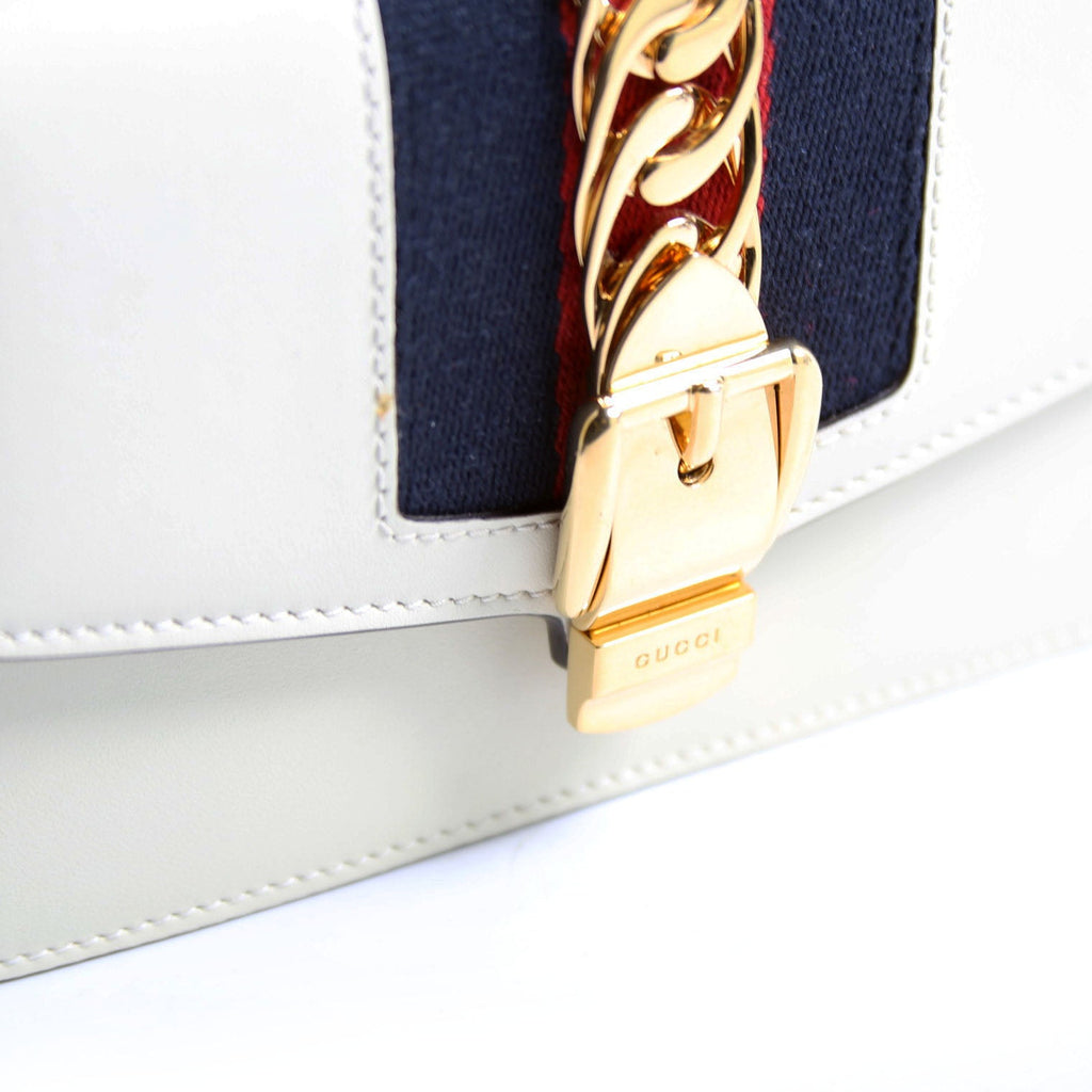 Gucci 494646 Sylvie Chain Super Mini White