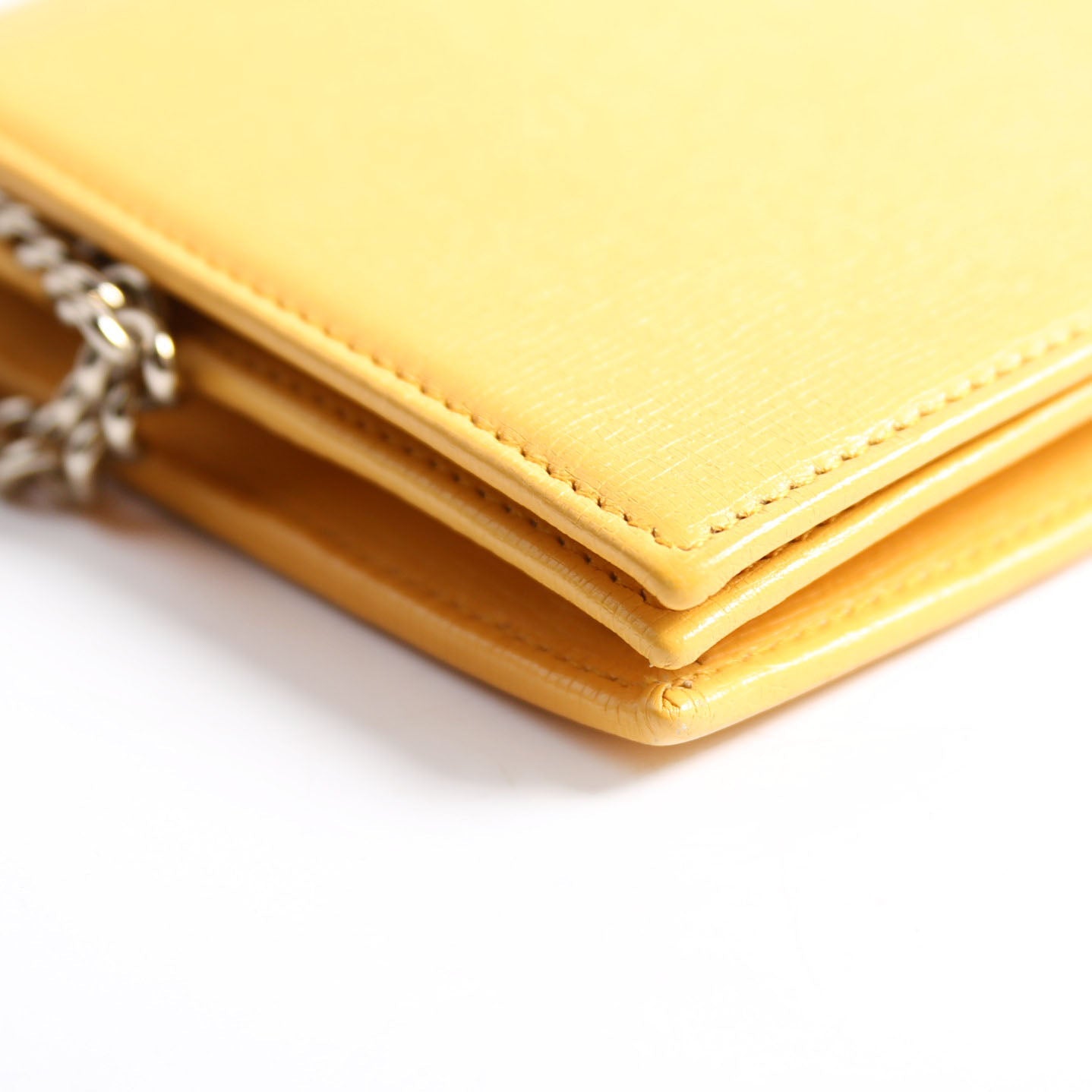 Gucci 354697 Interlocking GG Chain Wallet Yellow
