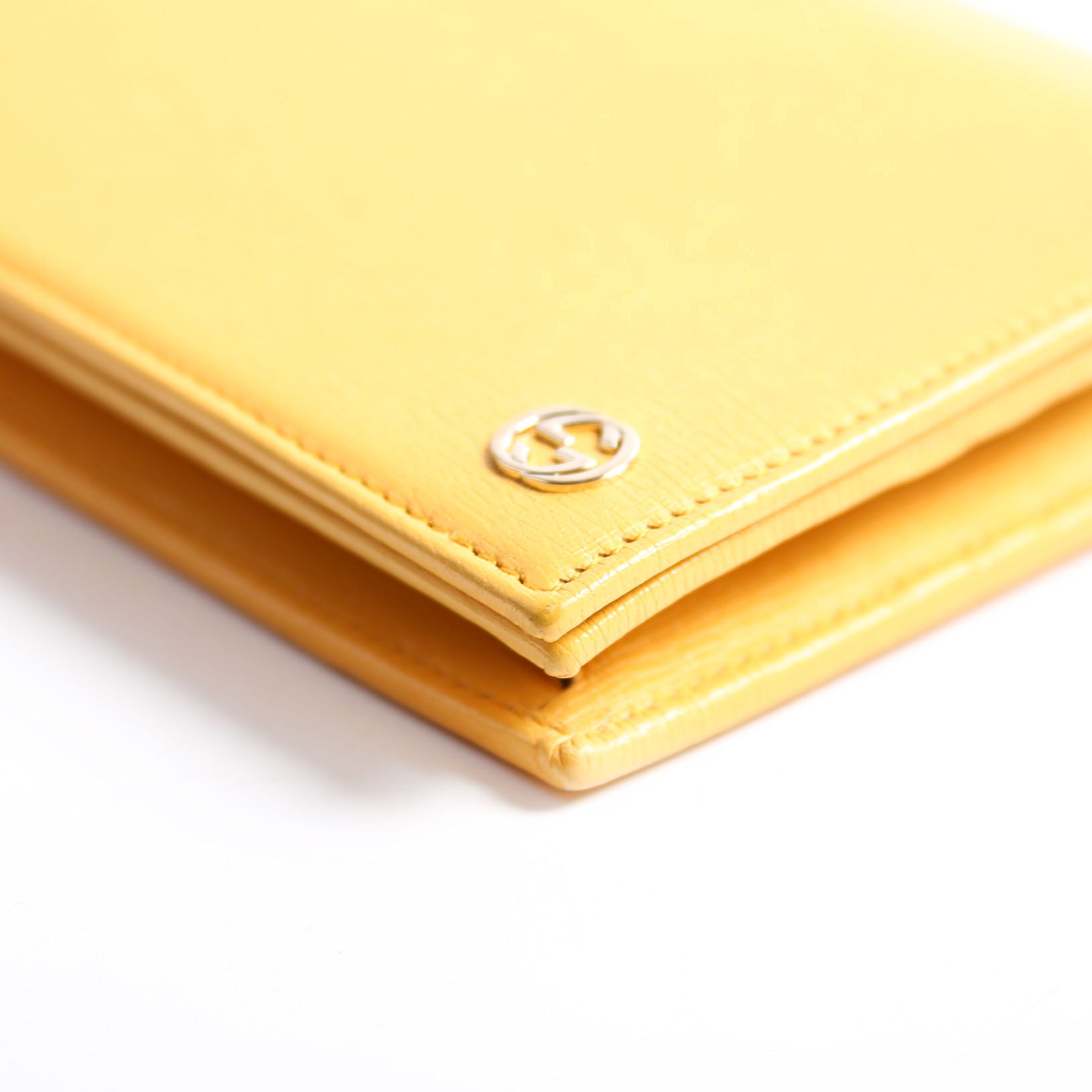Gucci 354697 Interlocking GG Chain Wallet Yellow