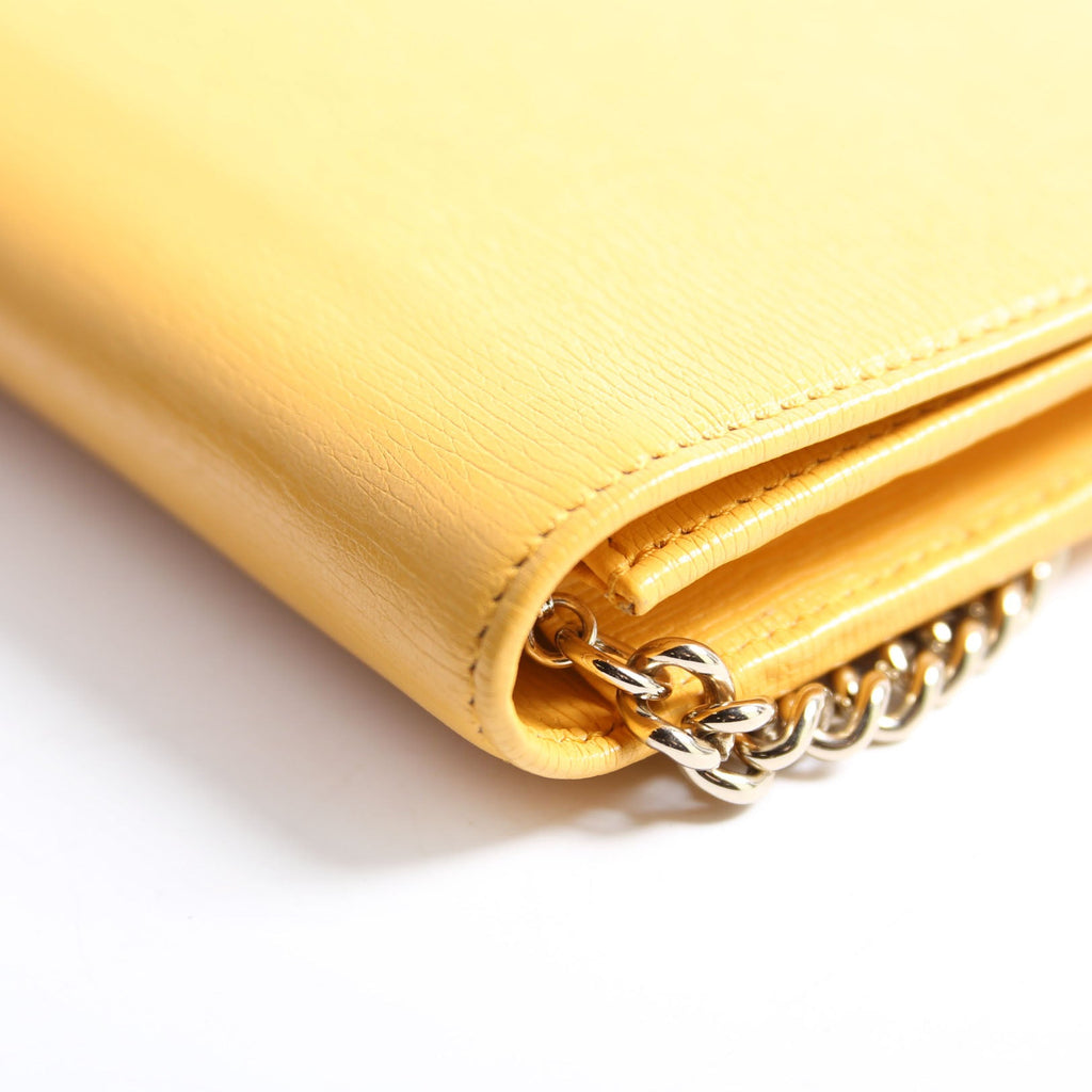 Gucci 354697 Interlocking GG Chain Wallet Yellow