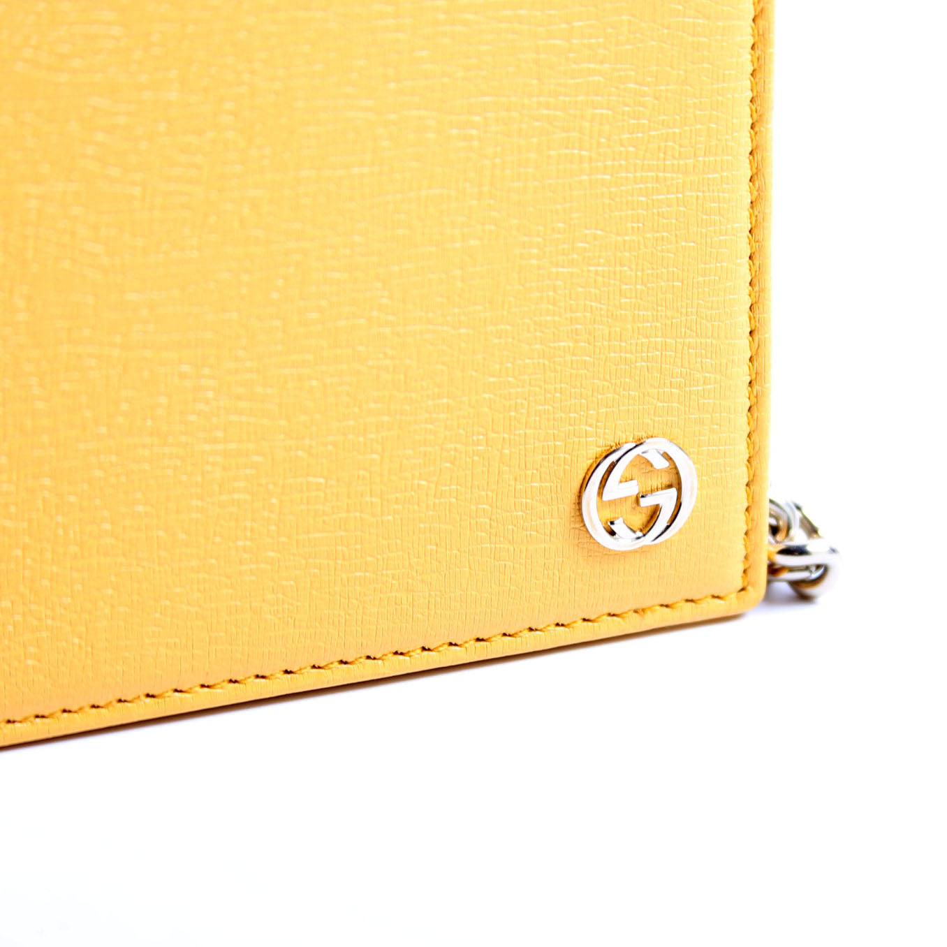 Gucci 354697 Interlocking GG Chain Wallet Yellow