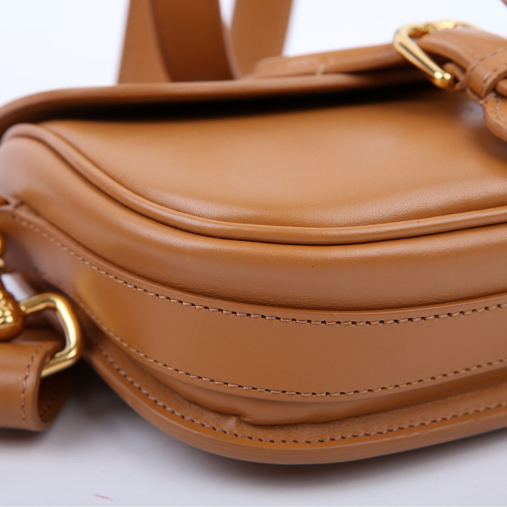 Bobby Bag Small Grained Calfskin Brown