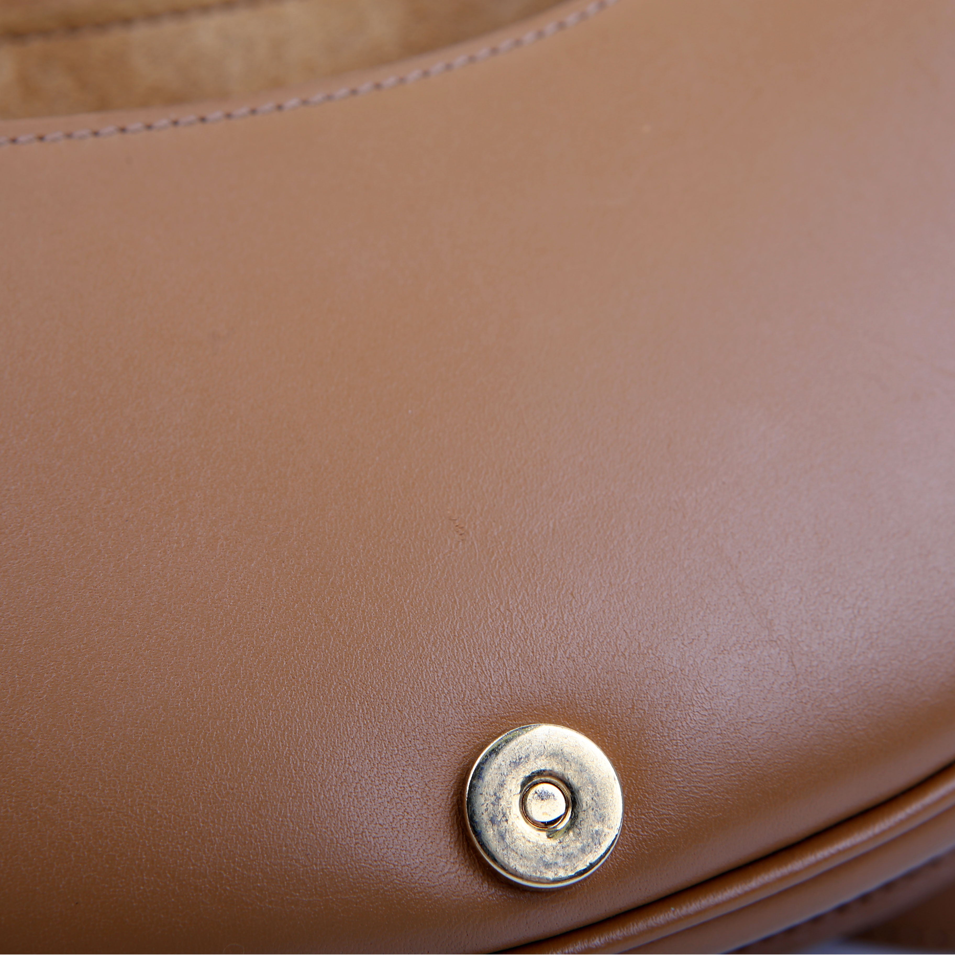 Bobby Bag Small Grained Calfskin Brown