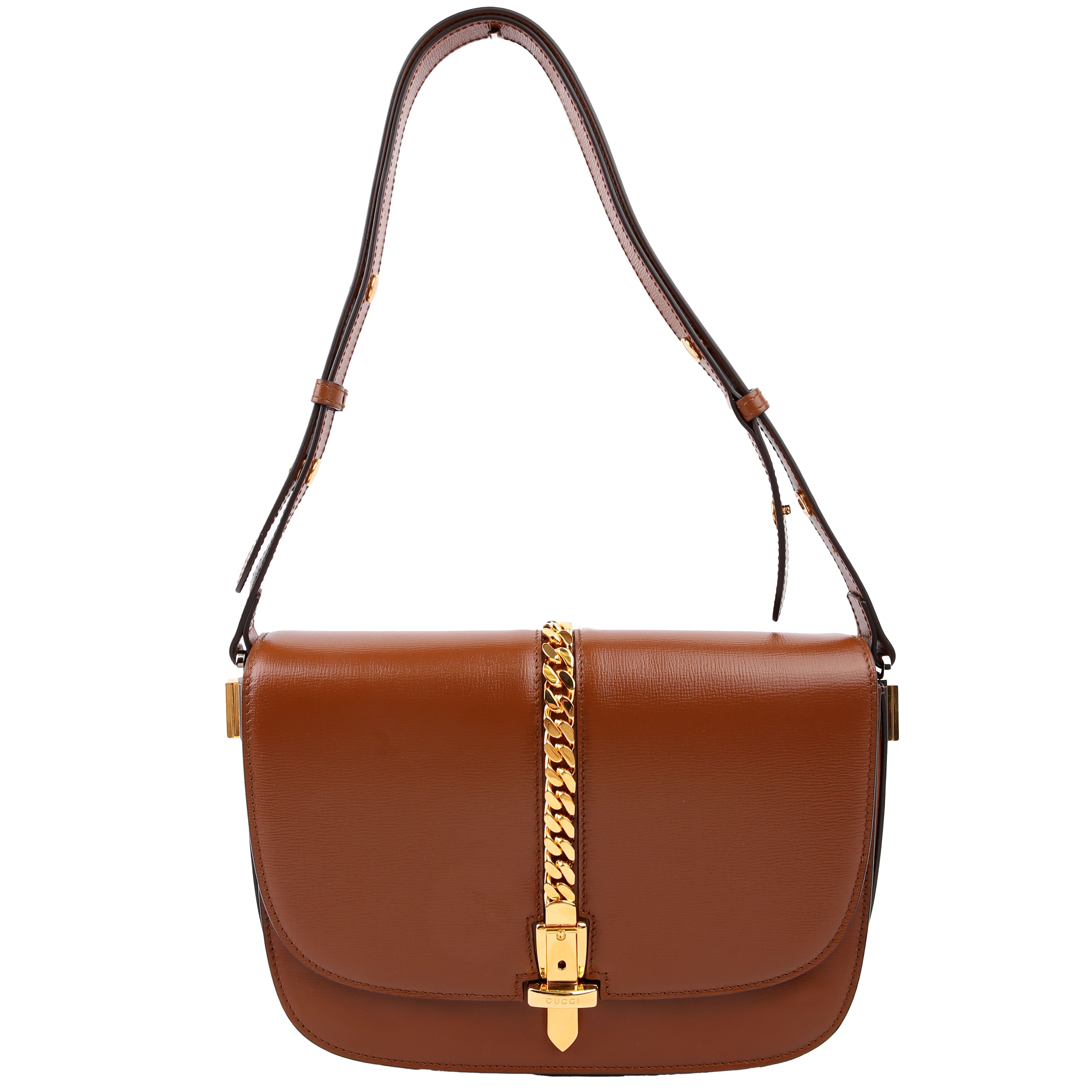 Gucci 601067 Sylvie 1969 Leather Small Brown