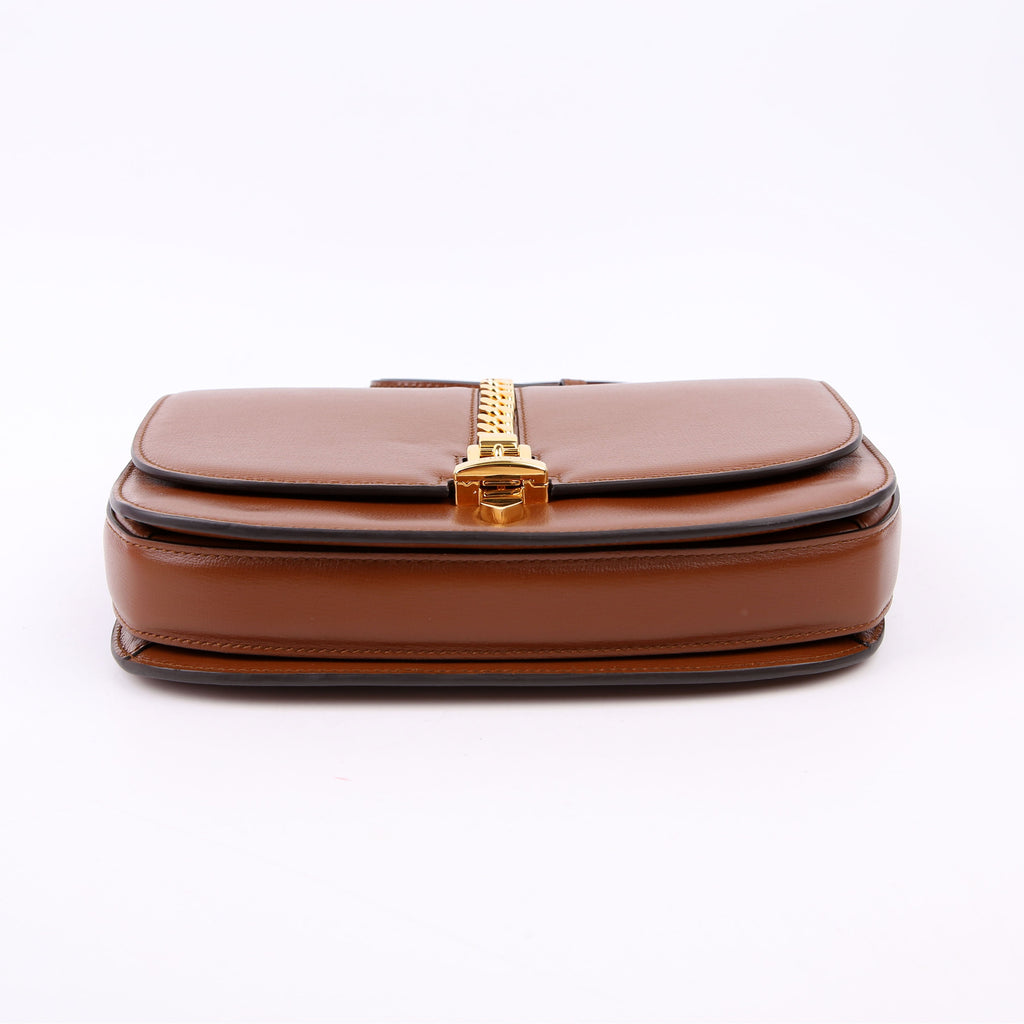 Gucci 601067 Sylvie 1969 Leather Small Brown