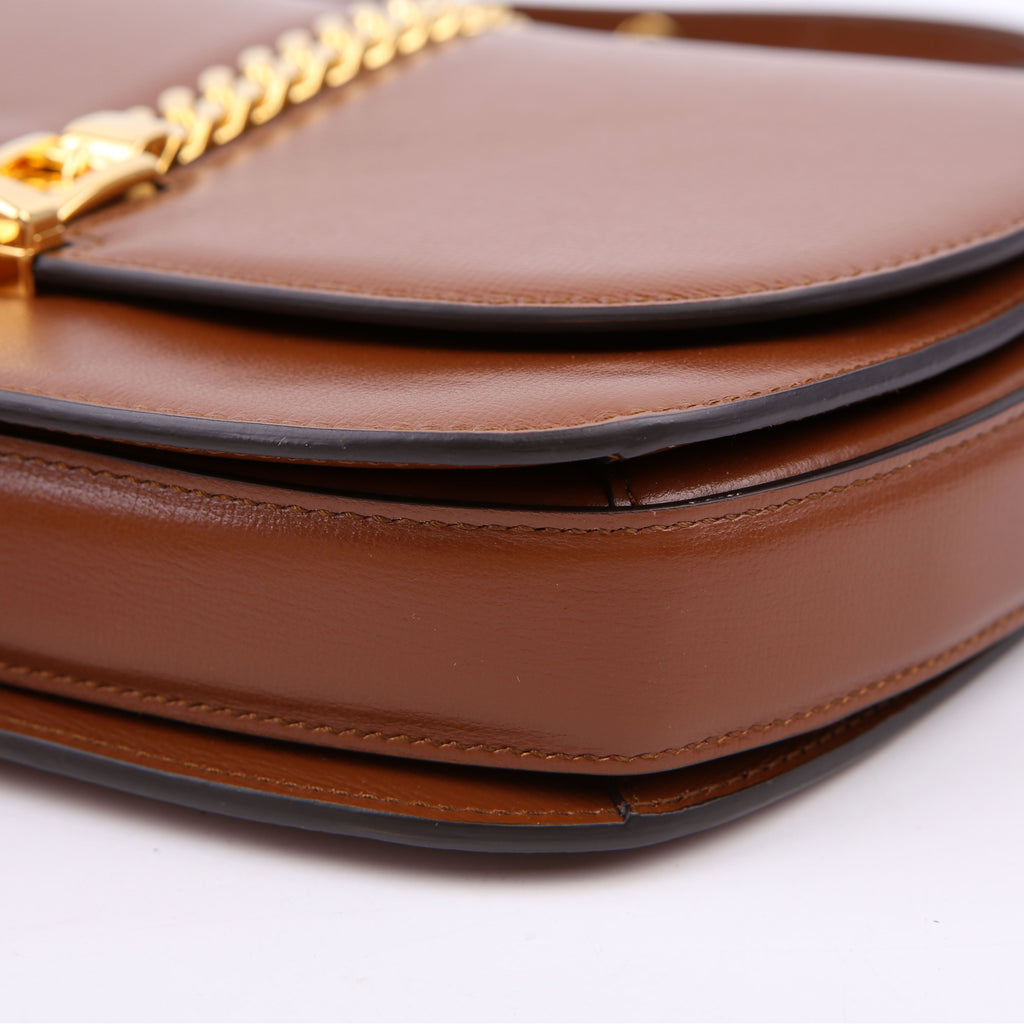Gucci 601067 Sylvie 1969 Leather Small Brown