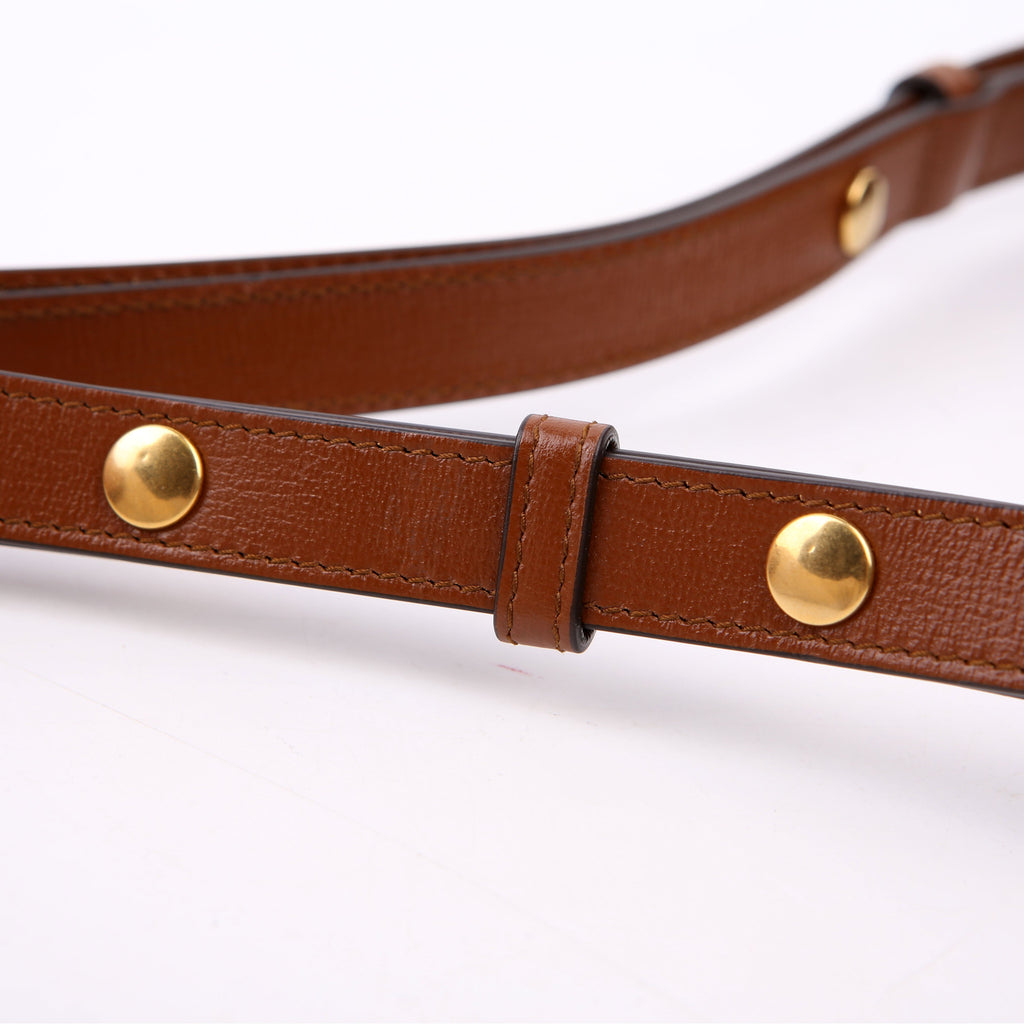 Gucci 601067 Sylvie 1969 Leather Small Brown
