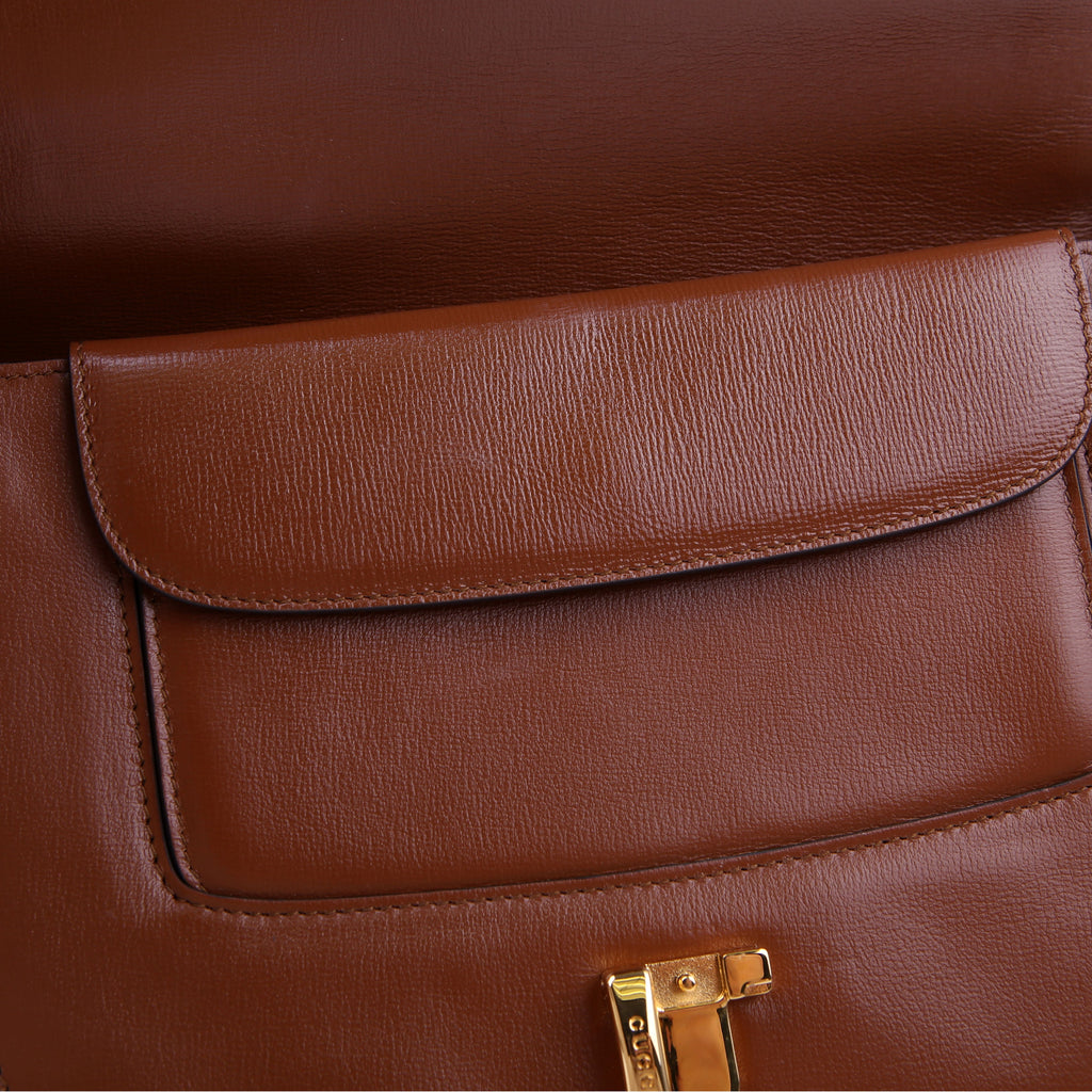 Gucci 601067 Sylvie 1969 Leather Small Brown
