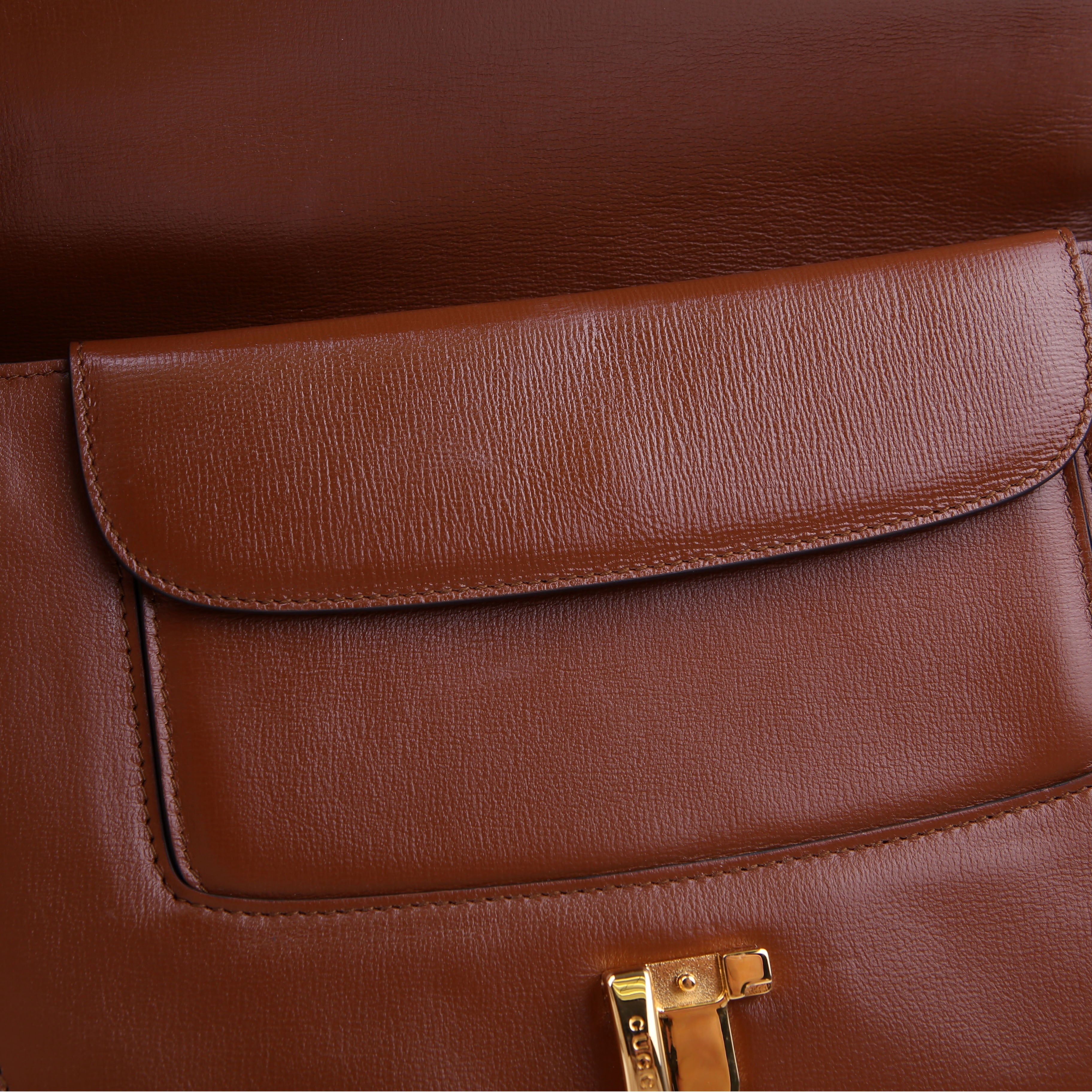 Gucci 601067 Sylvie 1969 Leather Small Brown