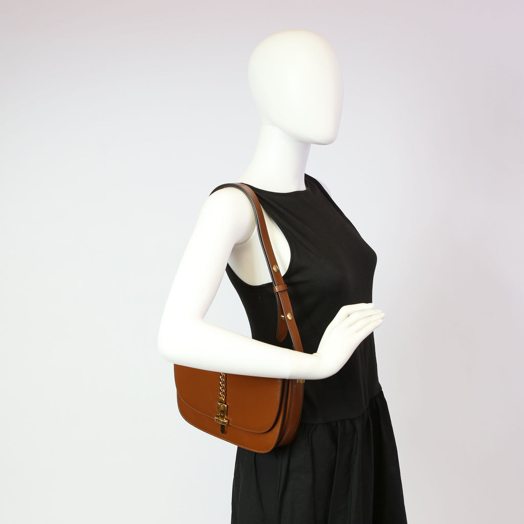 Gucci 601067 Sylvie 1969 Leather Small Brown