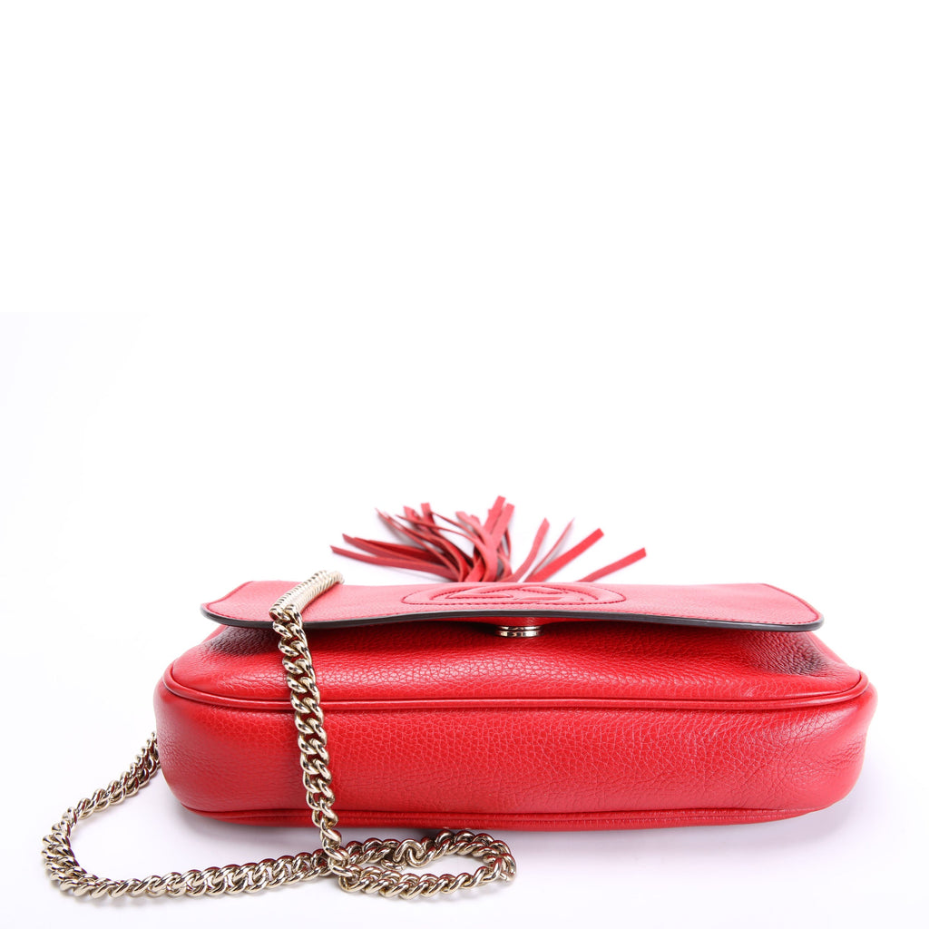 Gucci 336752 Soho Chain Tassel Flap Red