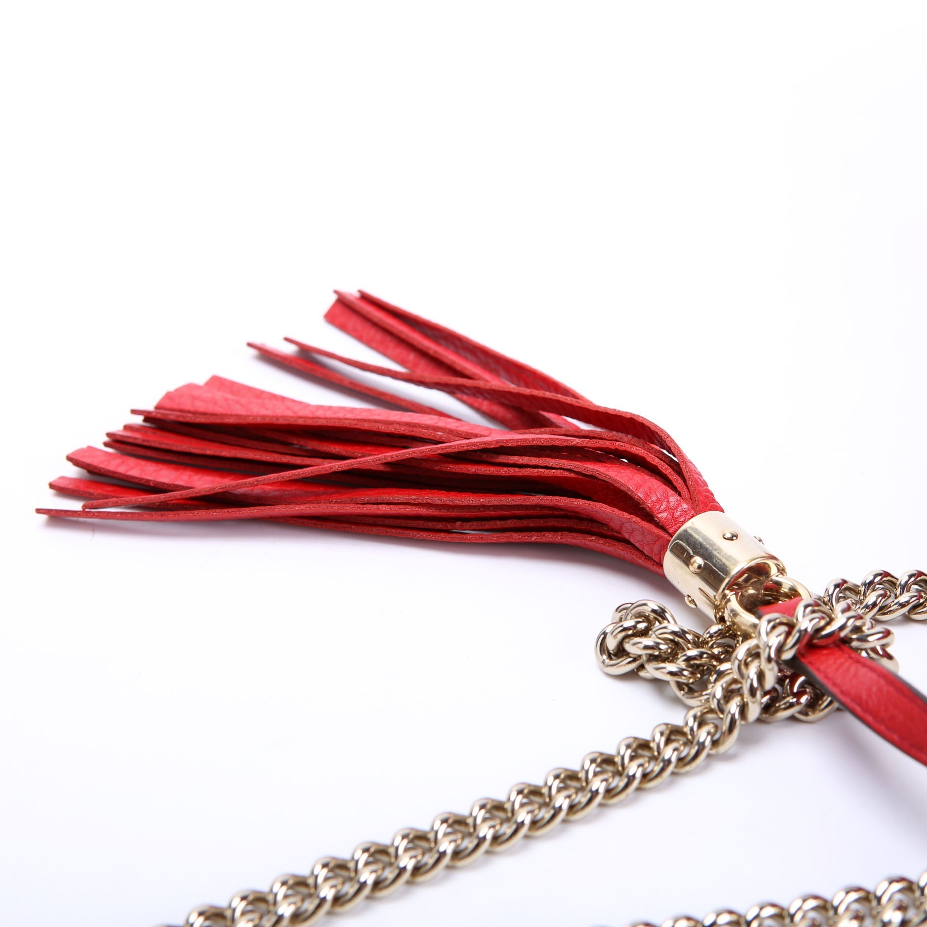 Gucci 336752 Soho Chain Tassel Flap Red