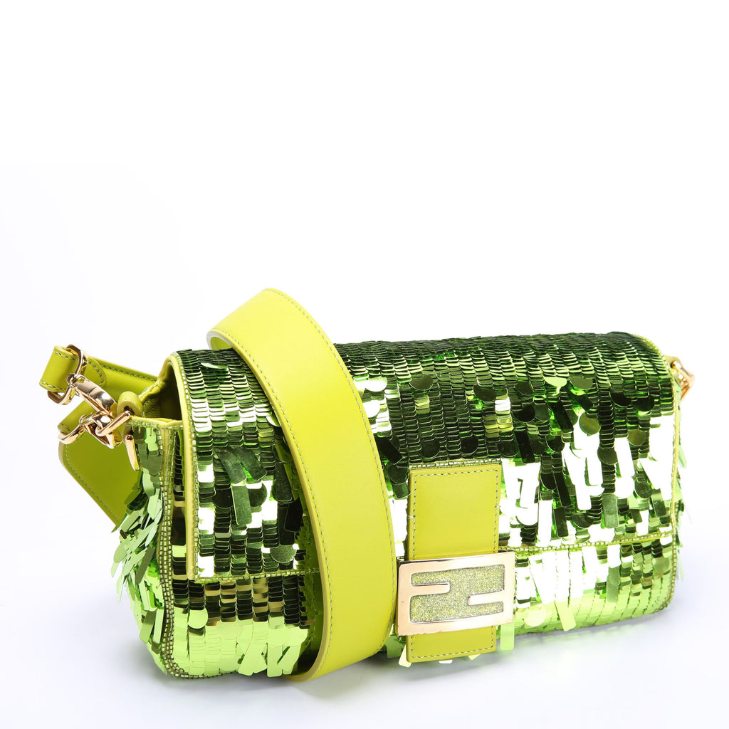 Sex And The City Sequin Paillettes Baguette Green