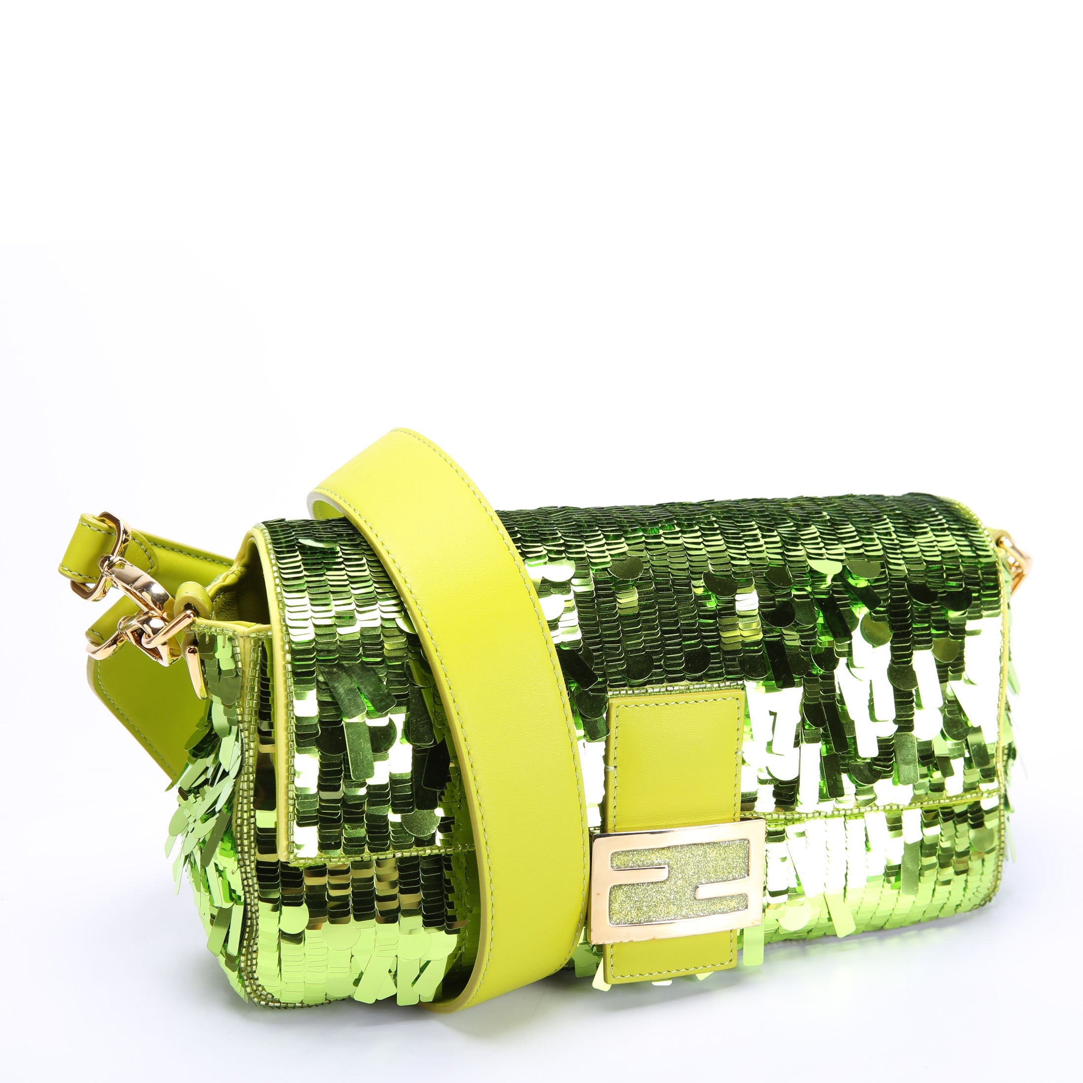 Sex And The City Sequin Paillettes Baguette Green