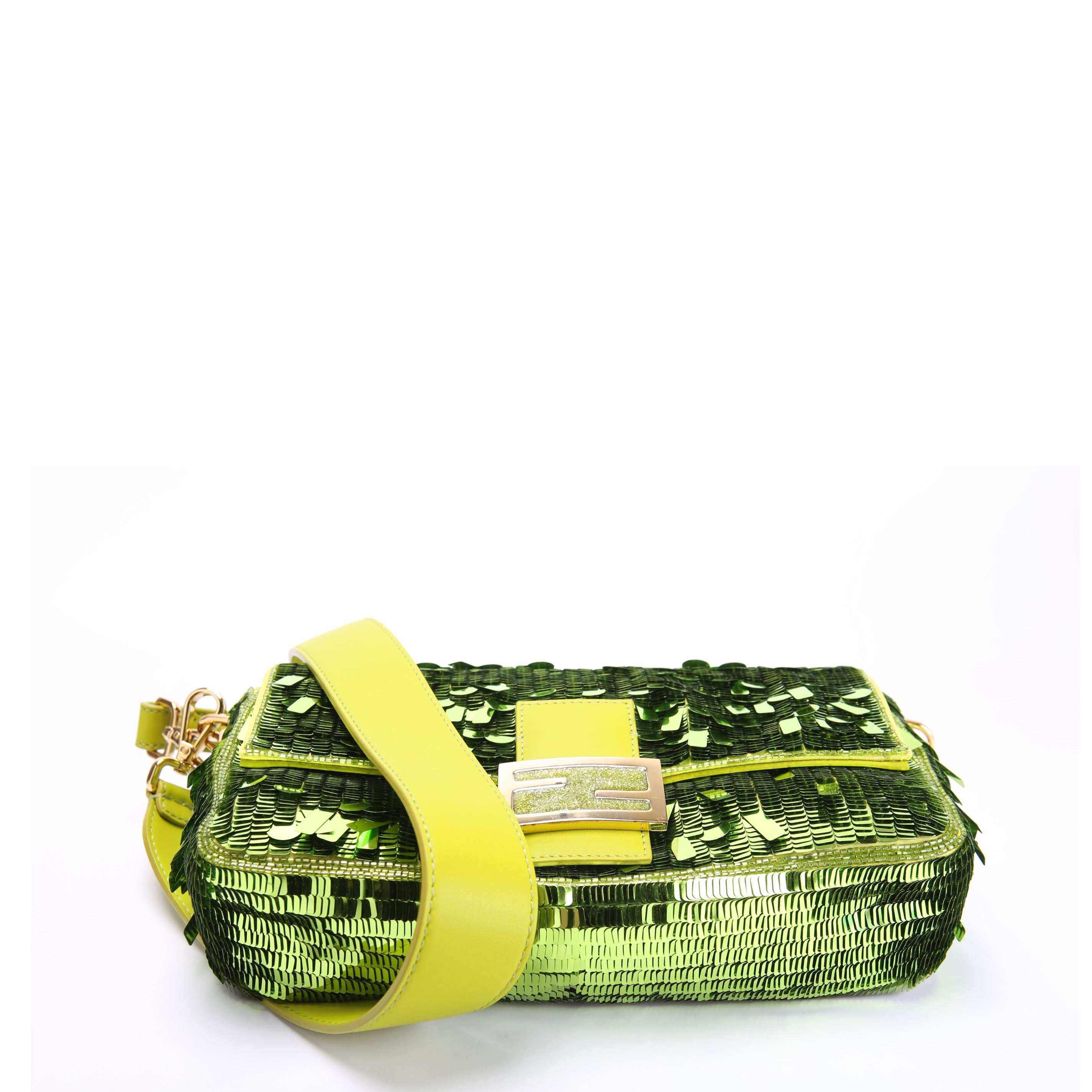 Sex And The City Sequin Paillettes Baguette Green