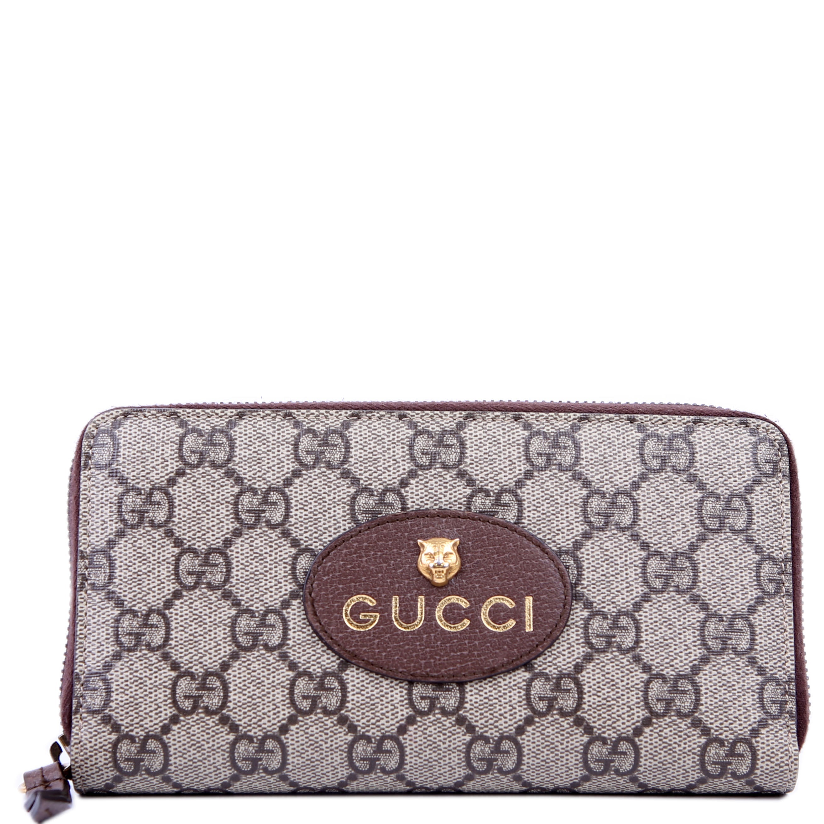 473953 Neo Vintage Zip Around Wallet Brown/Yellow
