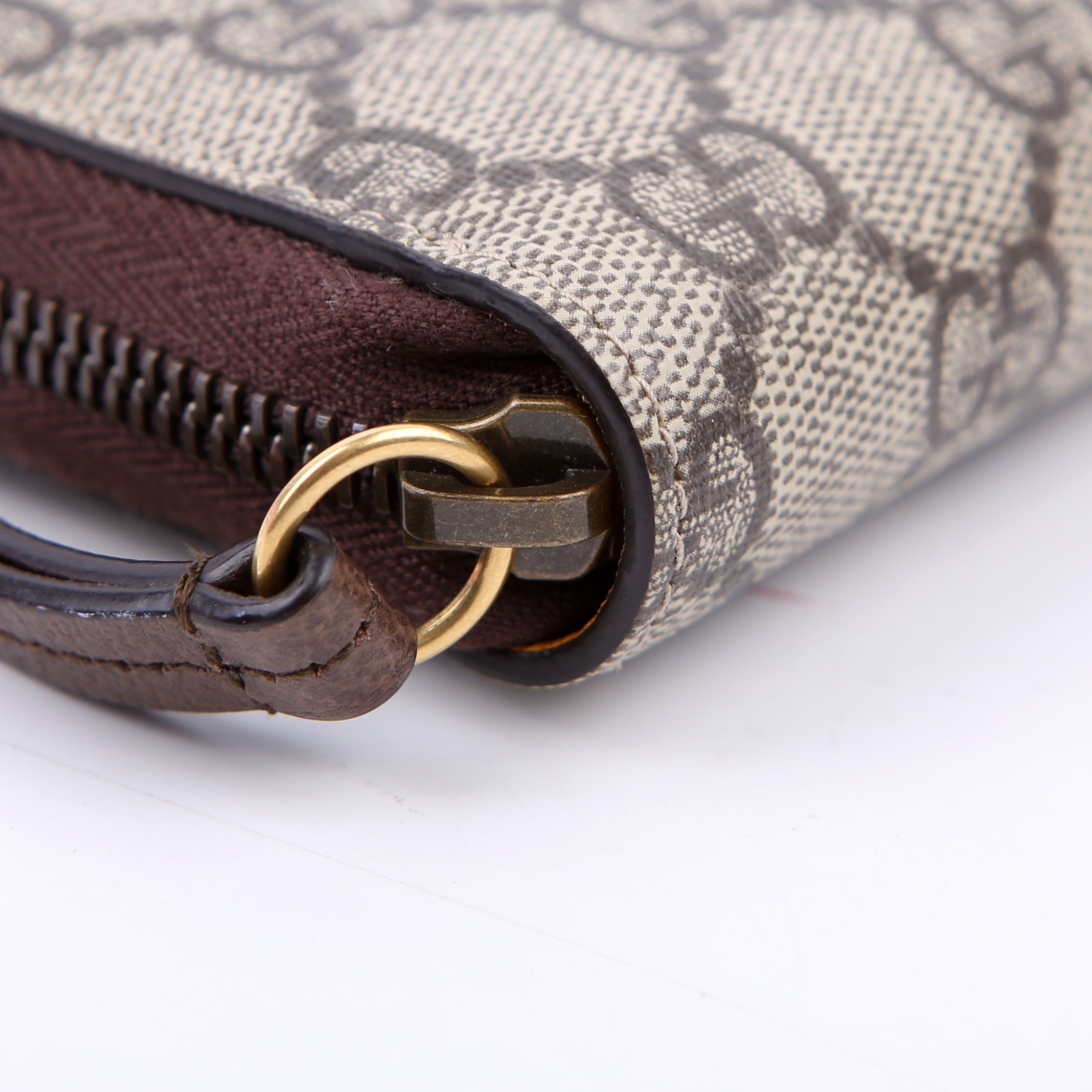 473953 Neo Vintage Zip Around Wallet Brown/Yellow