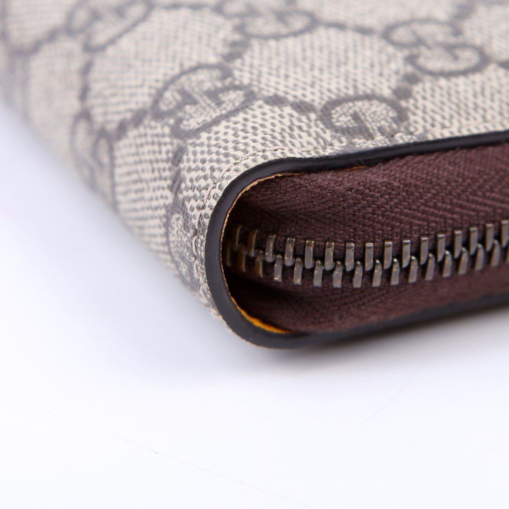 473953 Neo Vintage Zip Around Wallet Brown/Yellow