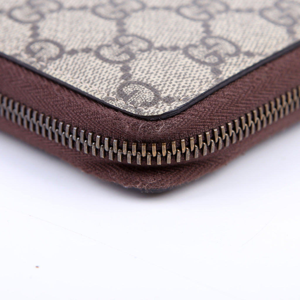 473953 Neo Vintage Zip Around Wallet Brown/Yellow