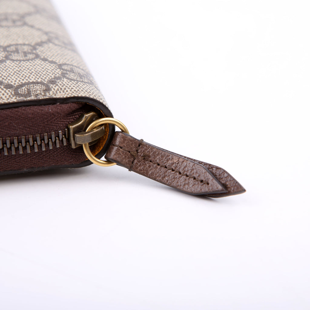 473953 Neo Vintage Zip Around Wallet Brown/Yellow