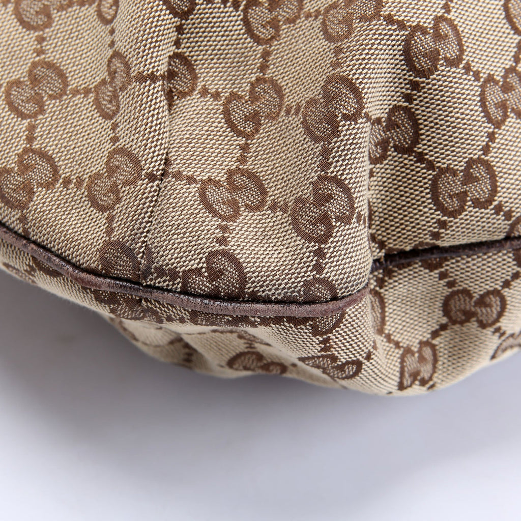 161718 GG Canvas Shoulder Bag Medium Brown