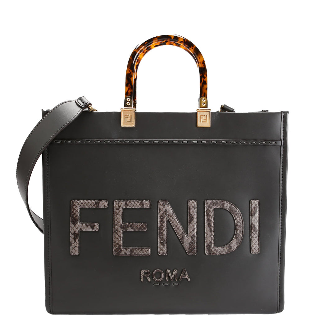 Fendi 8BH386 Sunshine Shopper Medium Leather Python