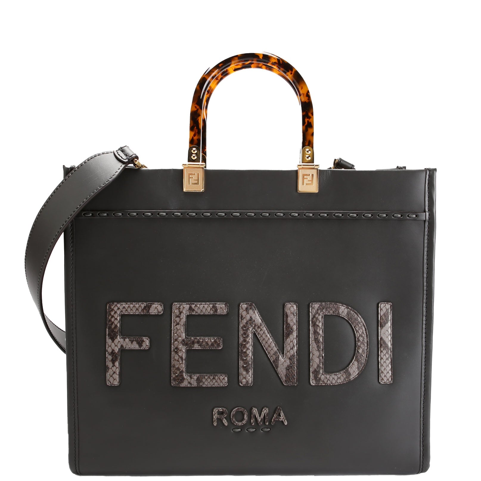 Fendi 8BH386 Sunshine Shopper Medium Leather Python