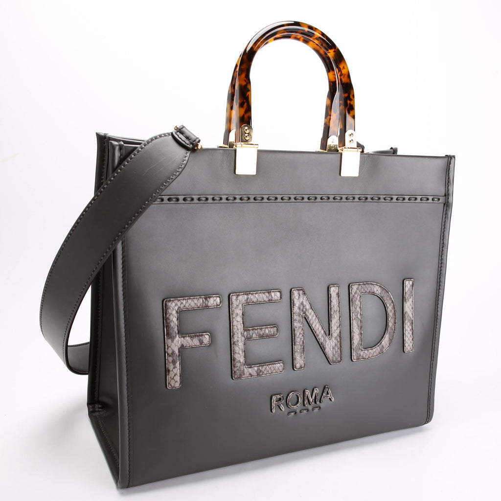 Fendi 8BH386 Sunshine Shopper Medium Leather Python
