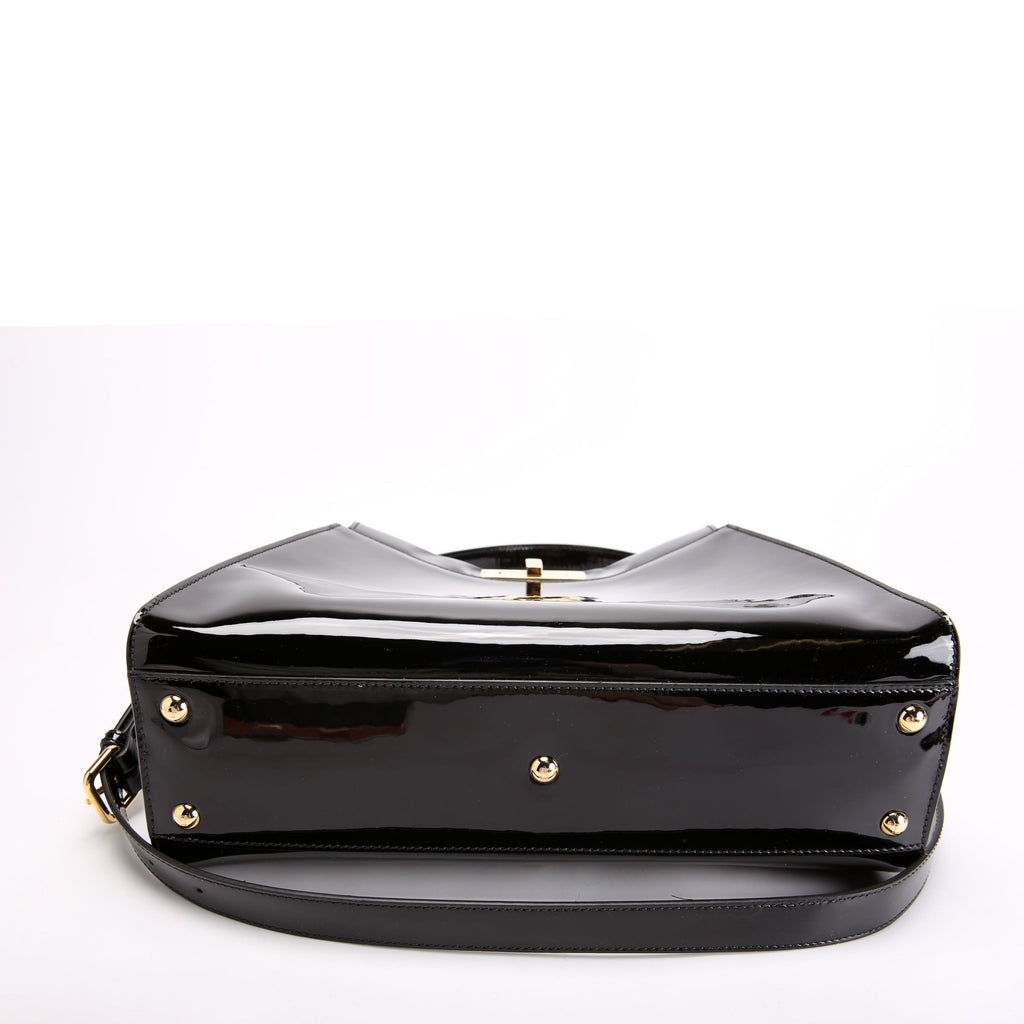 Fendi FF 1974 Peekaboo Medium Patent Iconic Defender Black/Brown