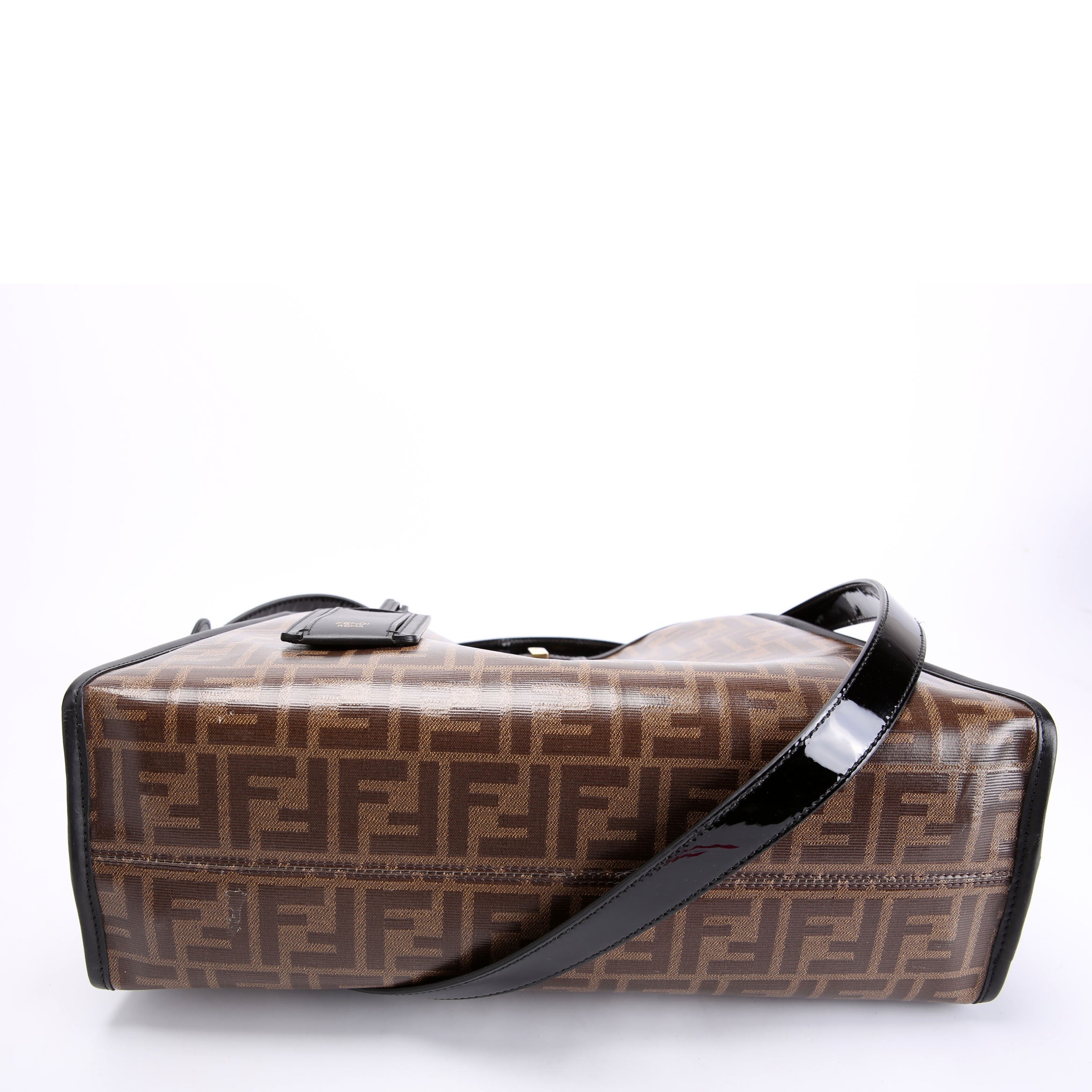 Fendi FF 1974 Peekaboo Medium Patent Iconic Defender Black/Brown