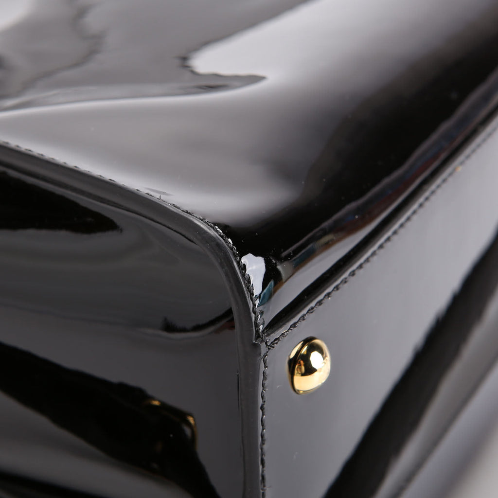 Fendi FF 1974 Peekaboo Medium Patent Iconic Defender Black/Brown