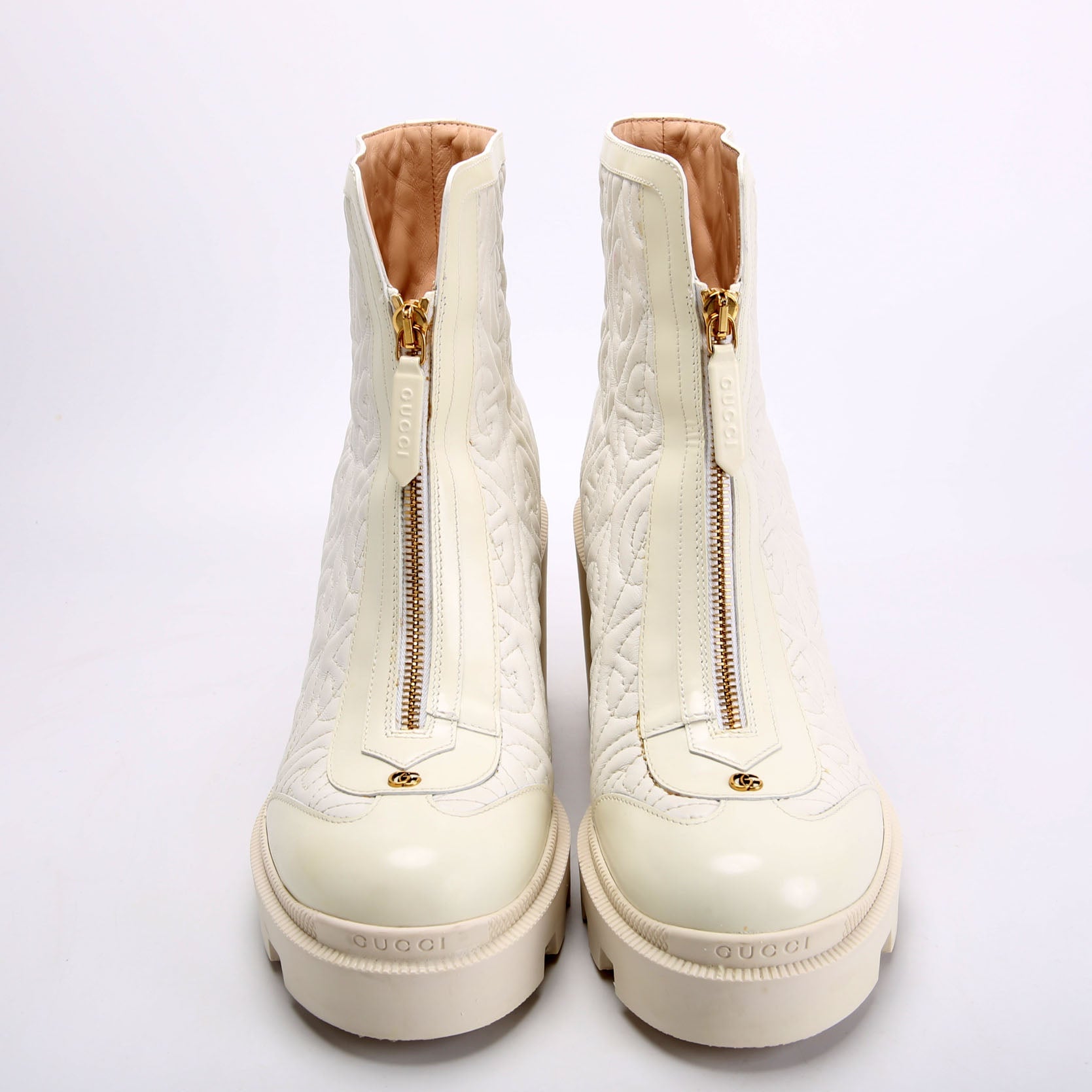 Gucci Quilted Rhombus Trip Ankle Boots Size 39