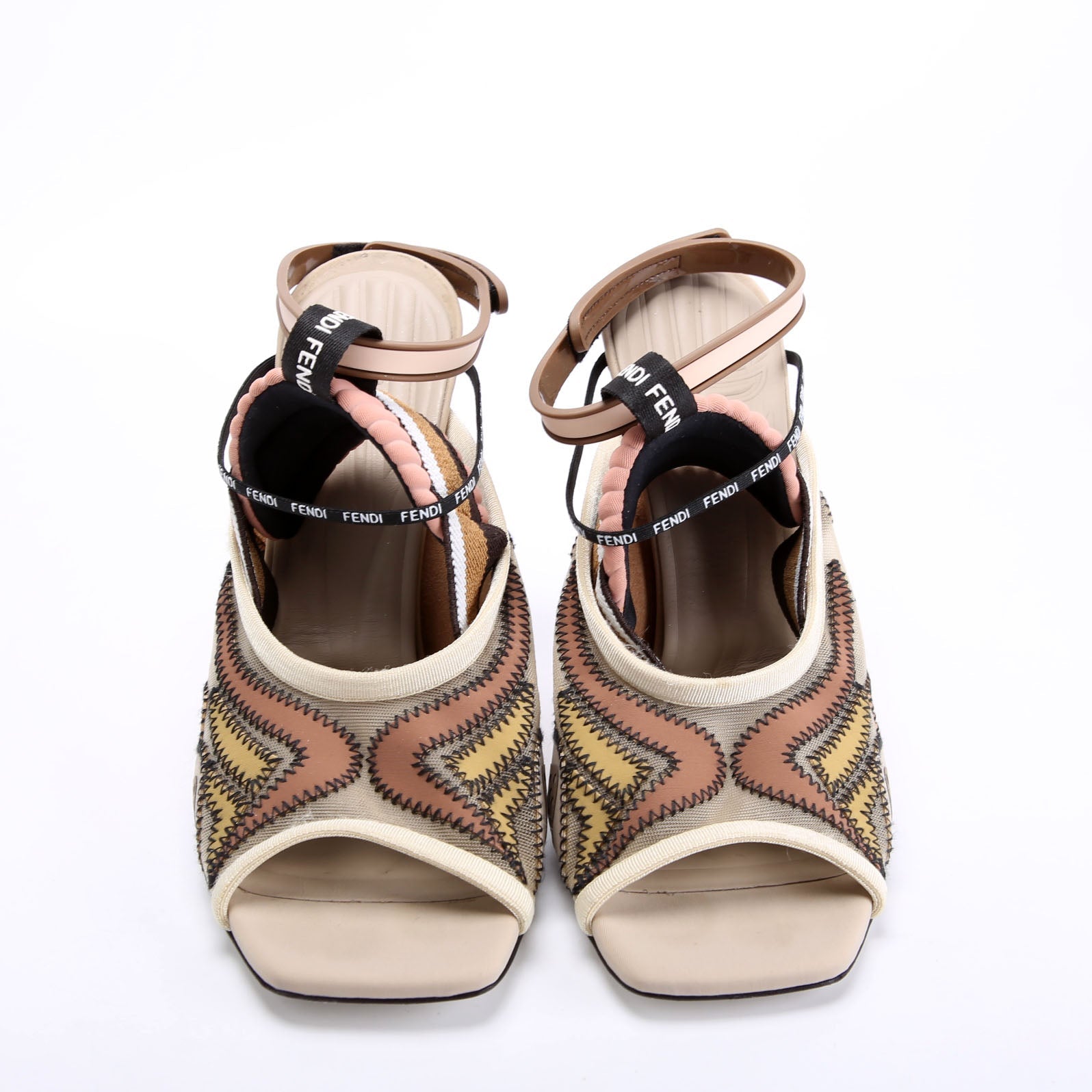Evie Mesh/Fabric Slingback Heels Size 39 Multi