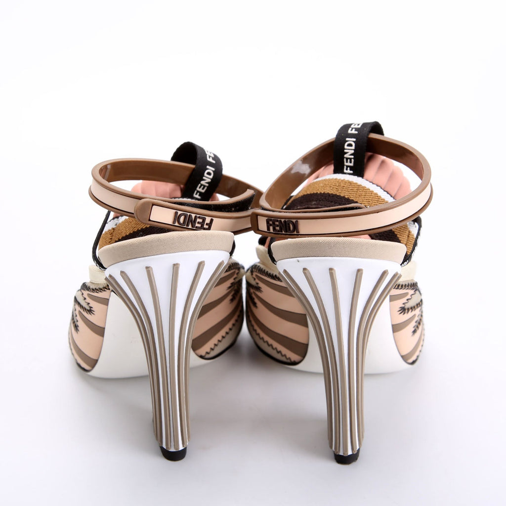 Evie Mesh/Fabric Slingback Heels Size 39 Multi