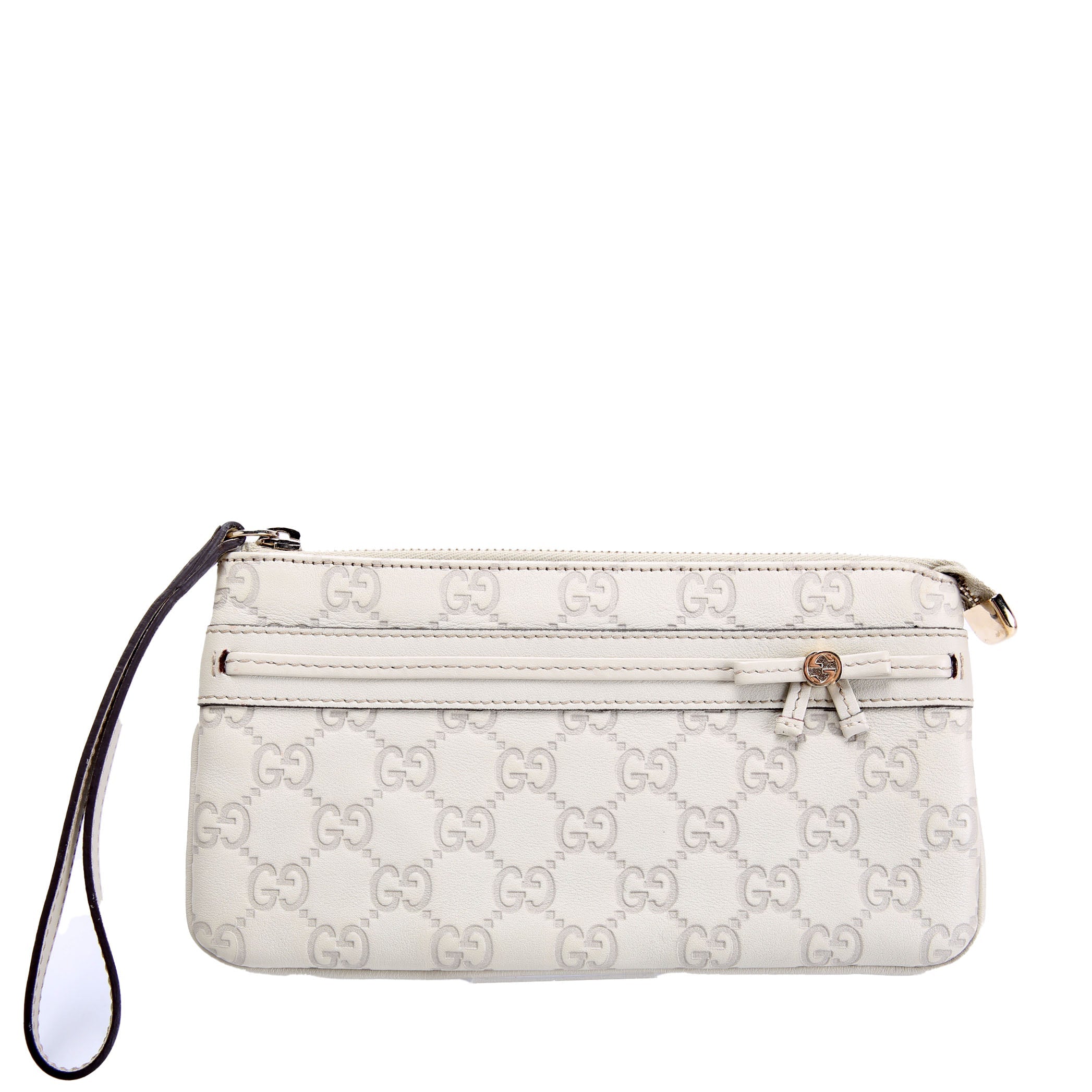 256867 Guccissima Wristlet Pouch Beige