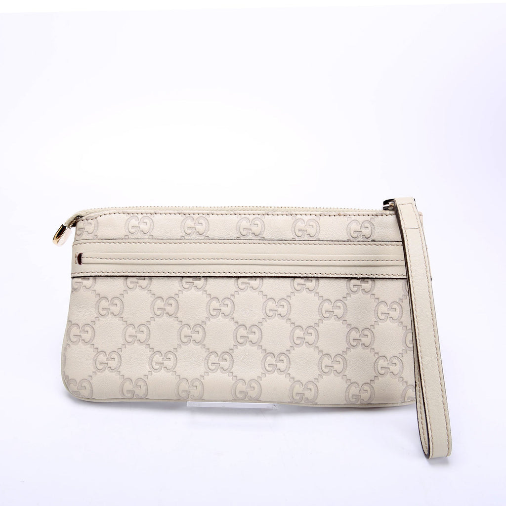 256867 Guccissima Wristlet Pouch Beige