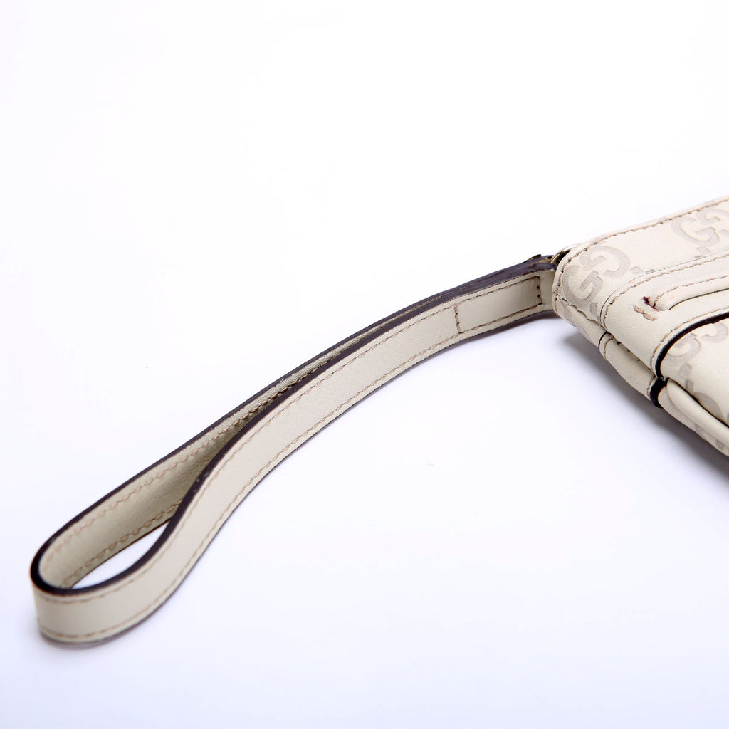 256867 Guccissima Wristlet Pouch Beige