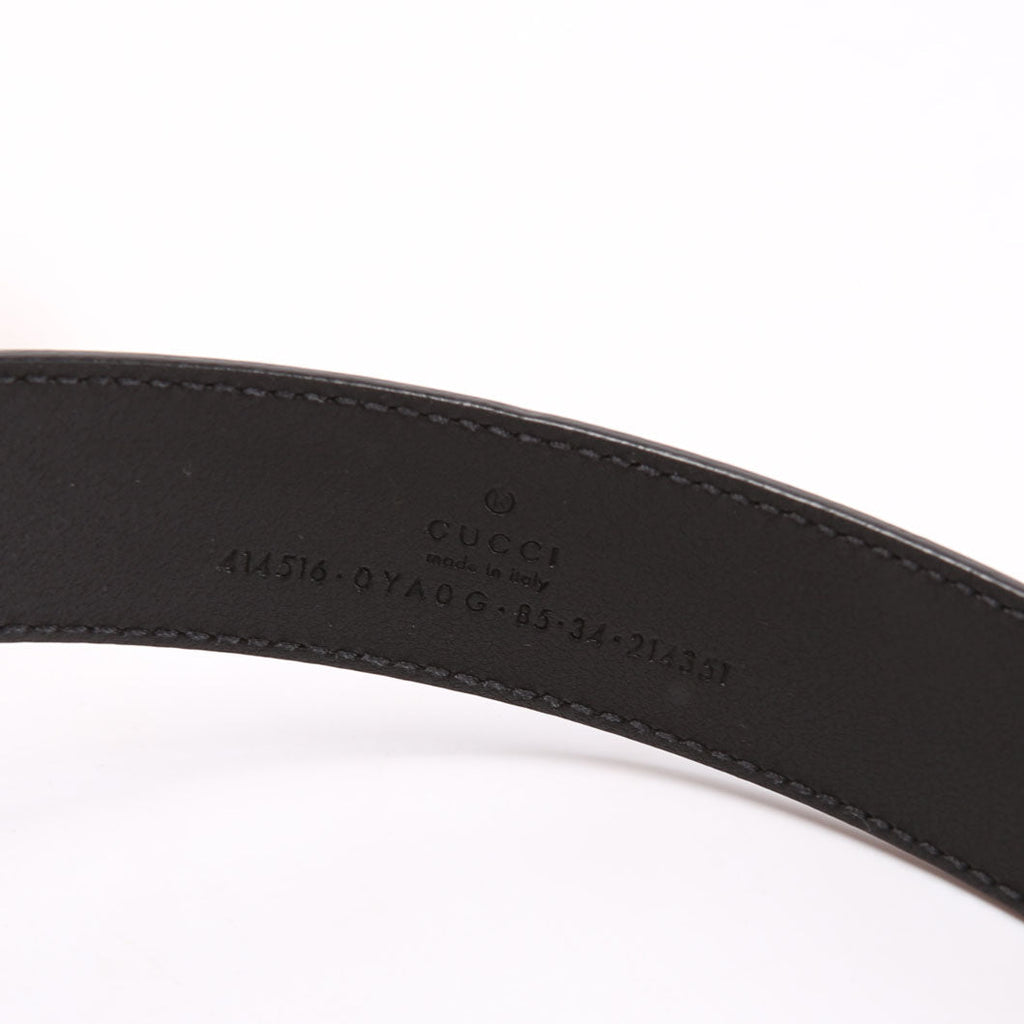 Gucci Belt: 414516 GG Marmont Size 85/34 Black/Gold