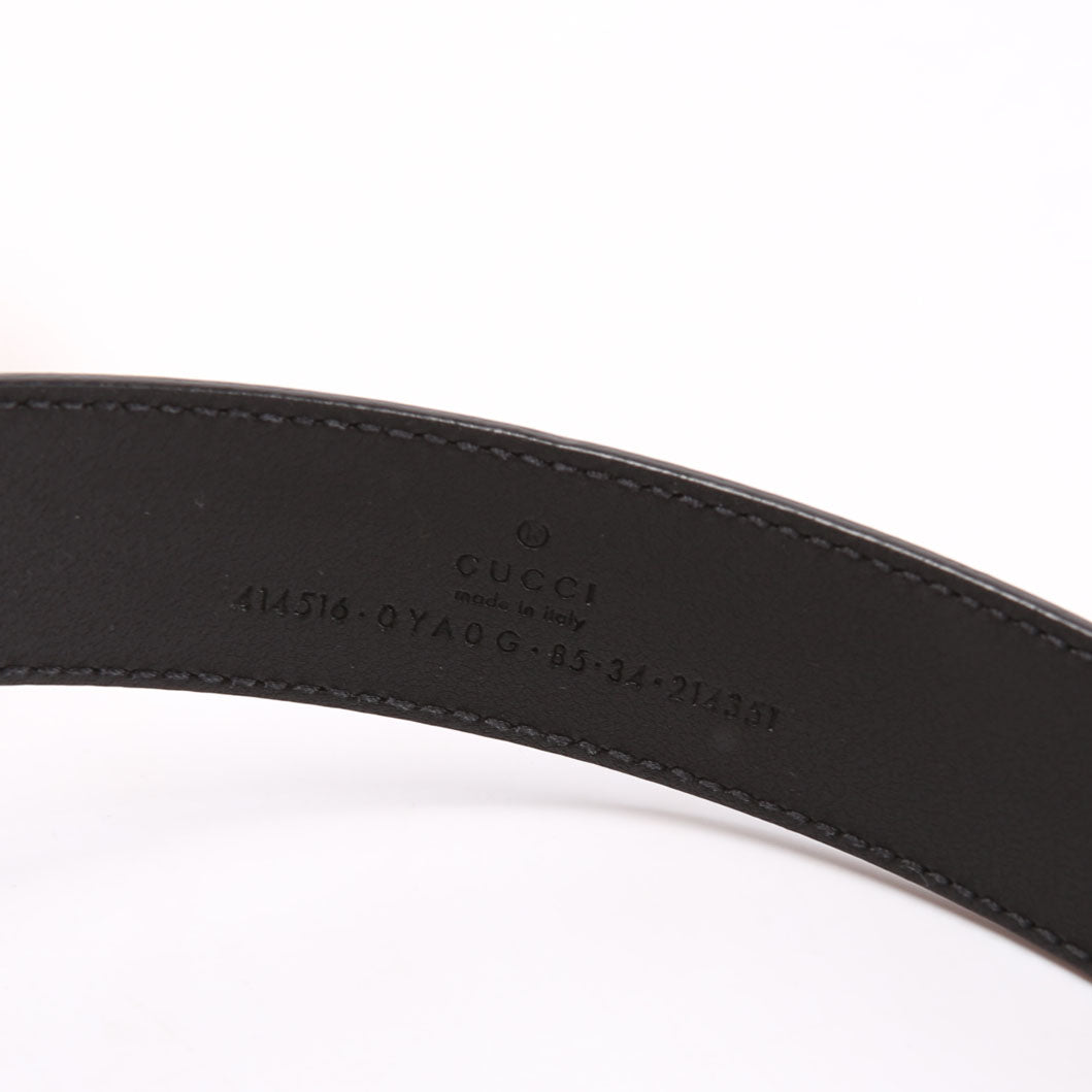 Gucci Belt: 414516 GG Marmont Size 85/34 Black/Gold