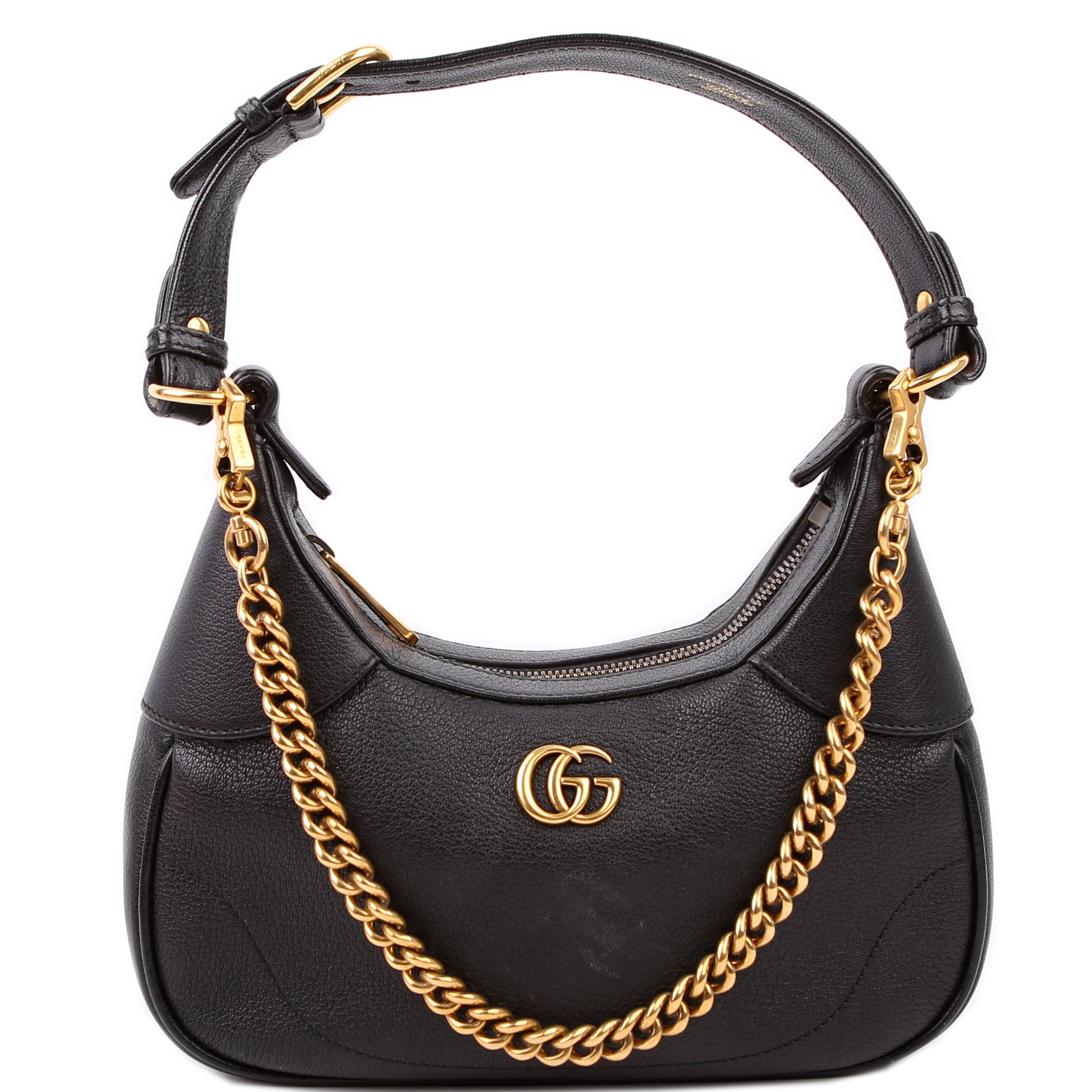 731817 Aphrodite Leather Small Shoulder Black