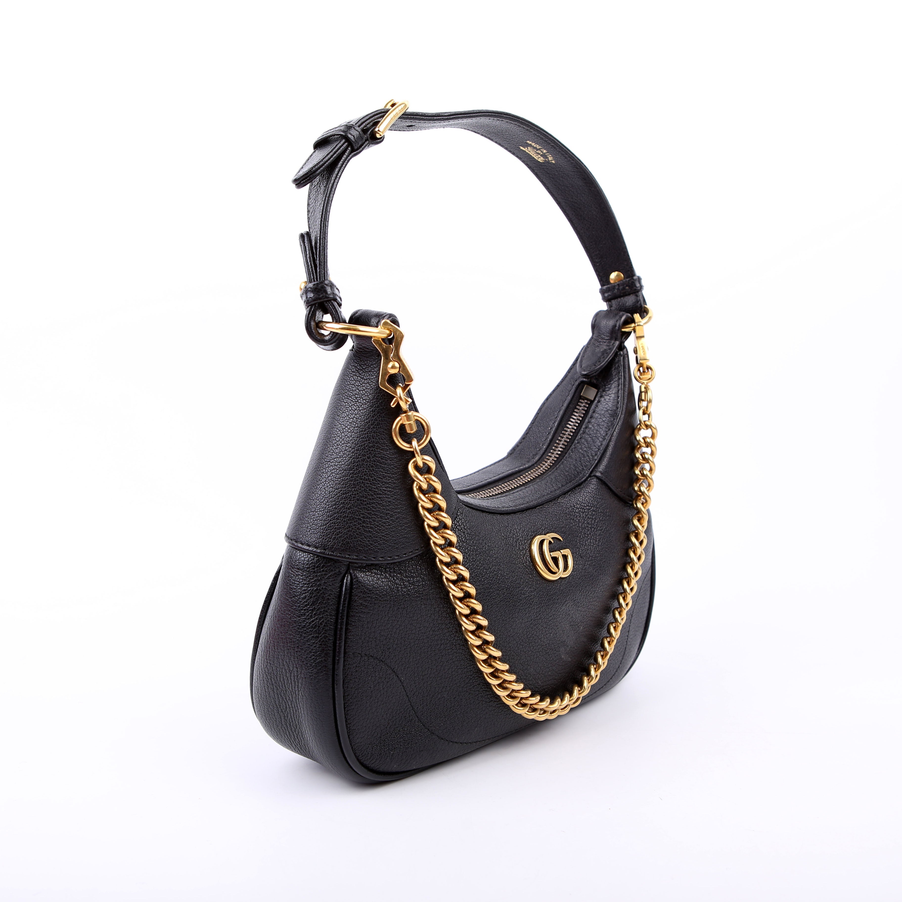 731817 Aphrodite Leather Small Shoulder Black